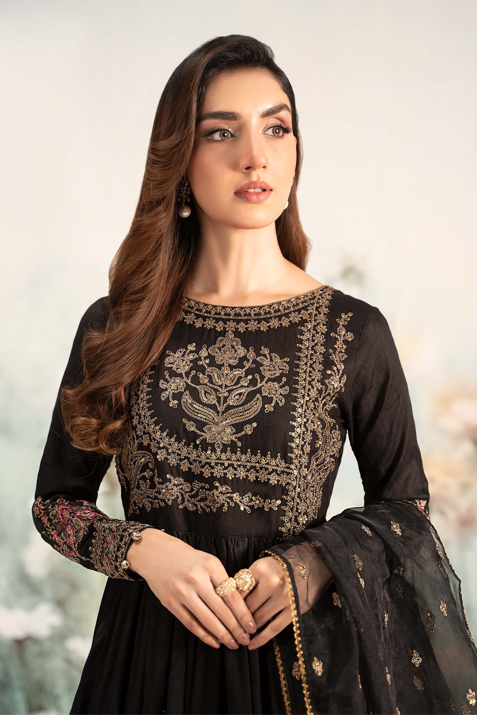 Maira B | Ready to Wear | DW-EF25-43 Black by Maria Faisal - Registered Vendor of : Maria B - type : Wedding Dress - 100% original wedding dresses