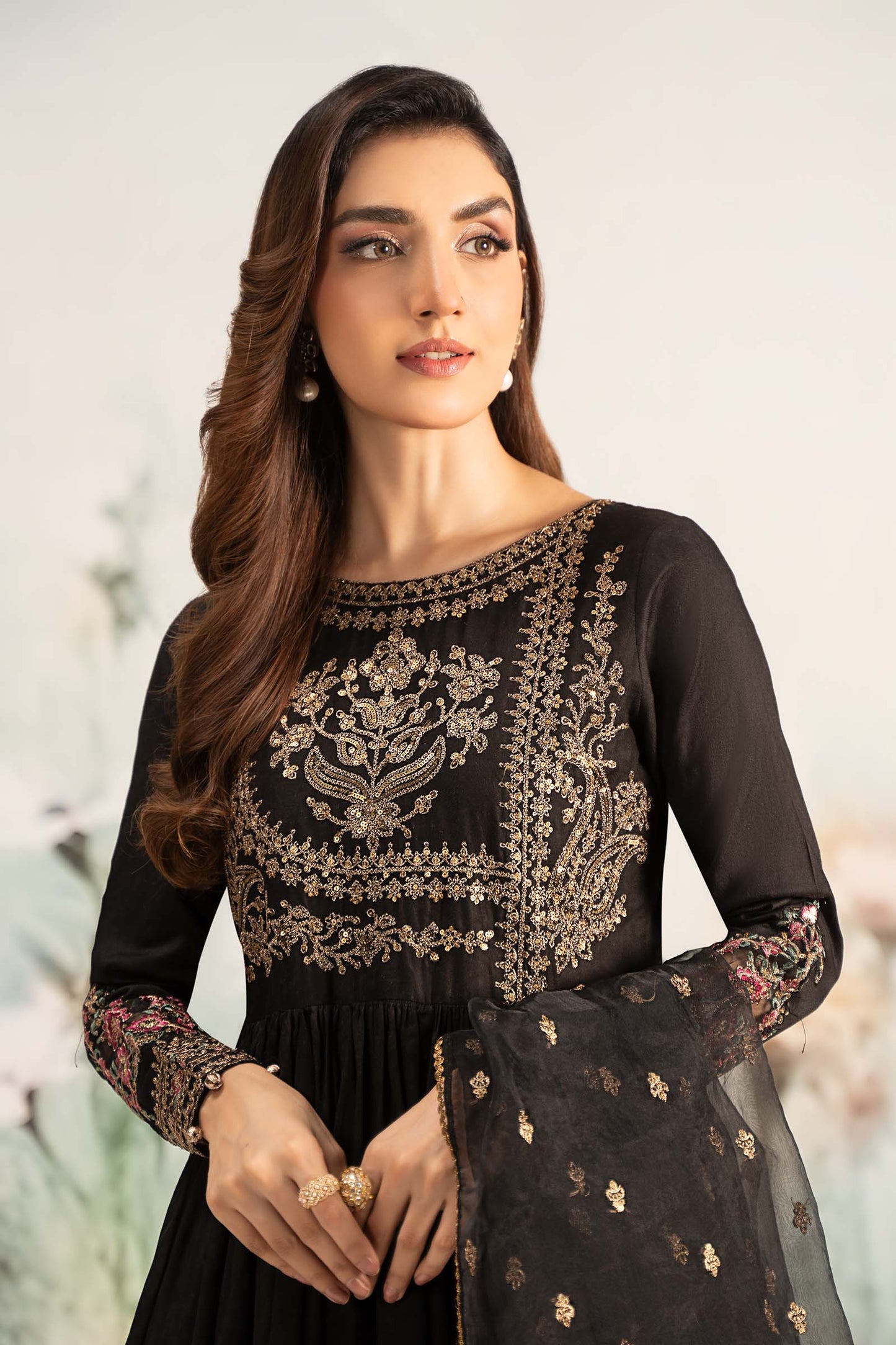 Maira B | Ready to Wear | DW-EF25-43 Black by Maria Faisal - Registered Vendor of : Maria B - type : Wedding Dress - 100% original wedding dresses