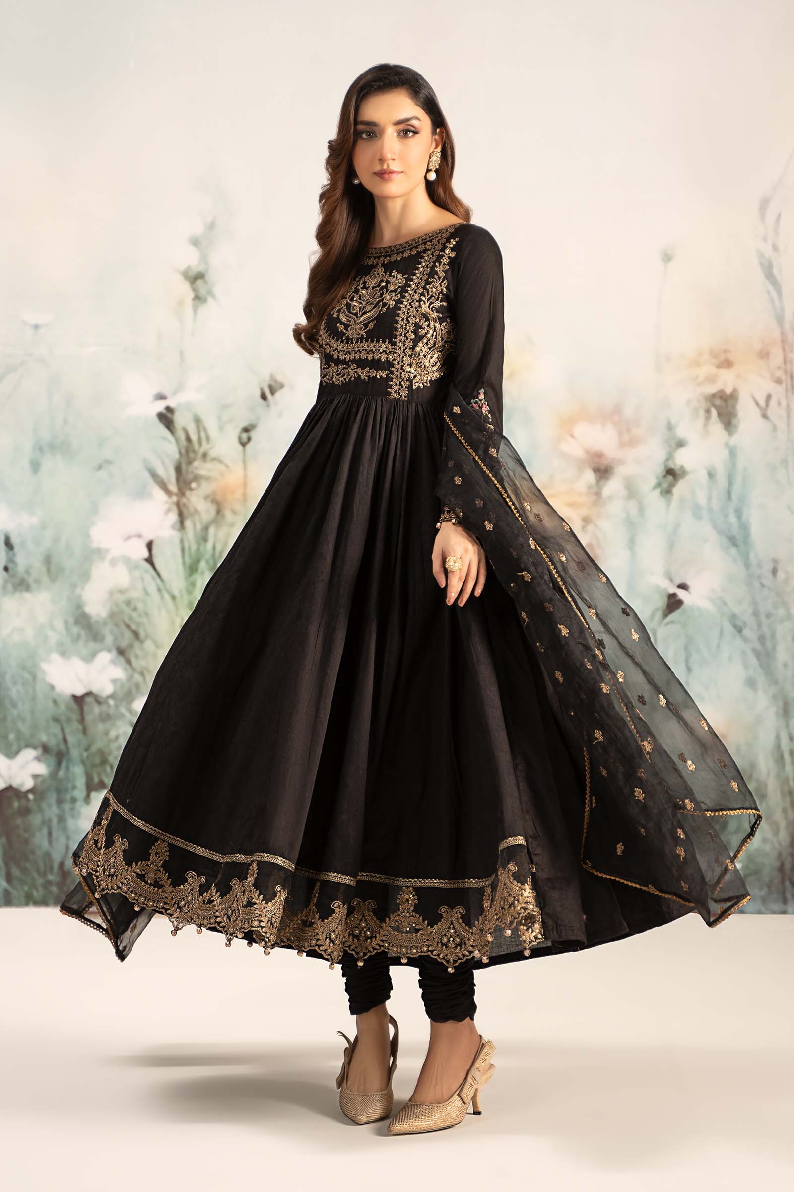 Maira B | Ready to Wear | DW-EF25-43 Black by Maria Faisal - Registered Vendor of : Maria B - type : Wedding Dress - 100% original wedding dresses