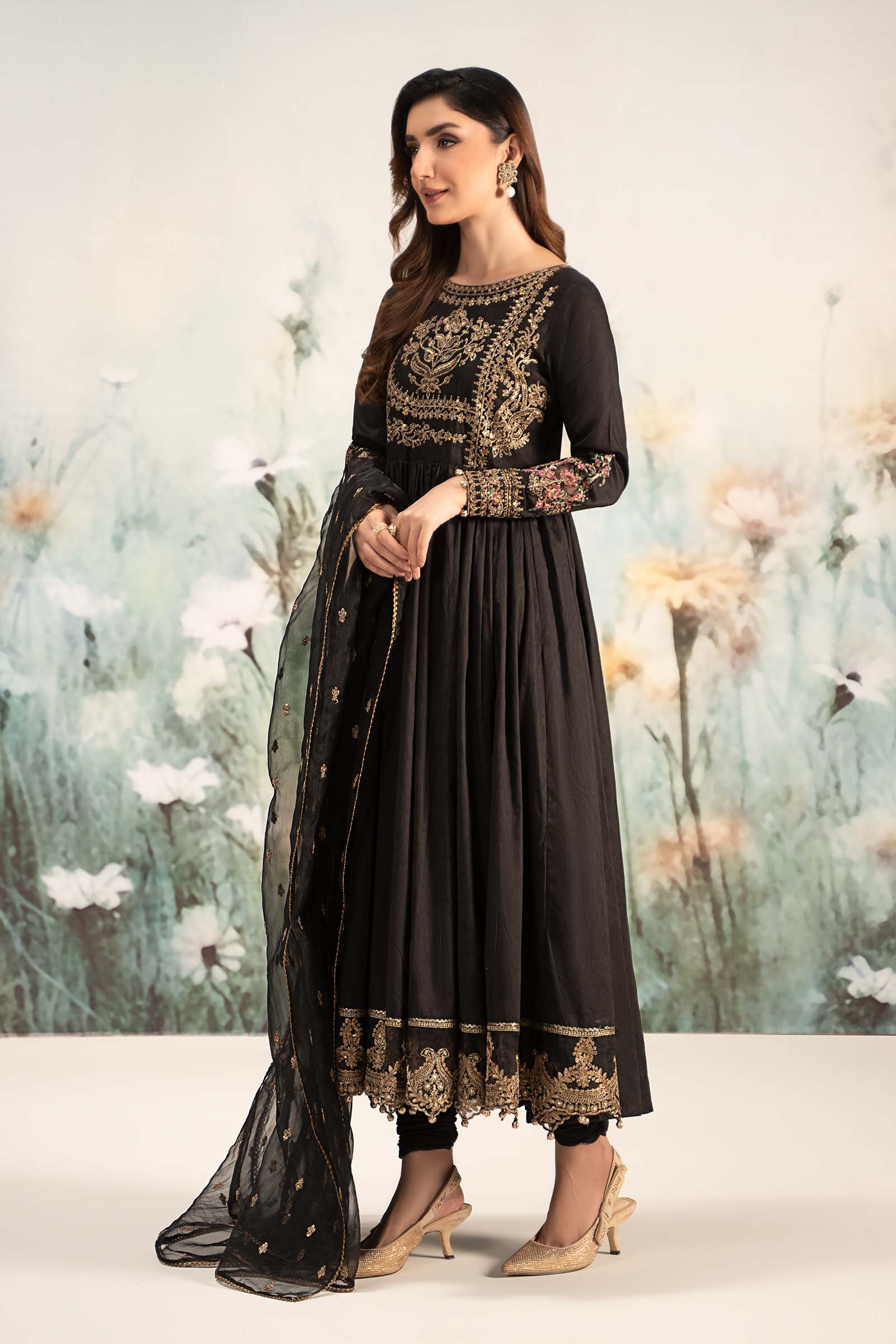 Maira B | Ready to Wear | DW-EF25-43 Black by Maria Faisal - Registered Vendor of : Maria B - type : Wedding Dress - 100% original wedding dresses