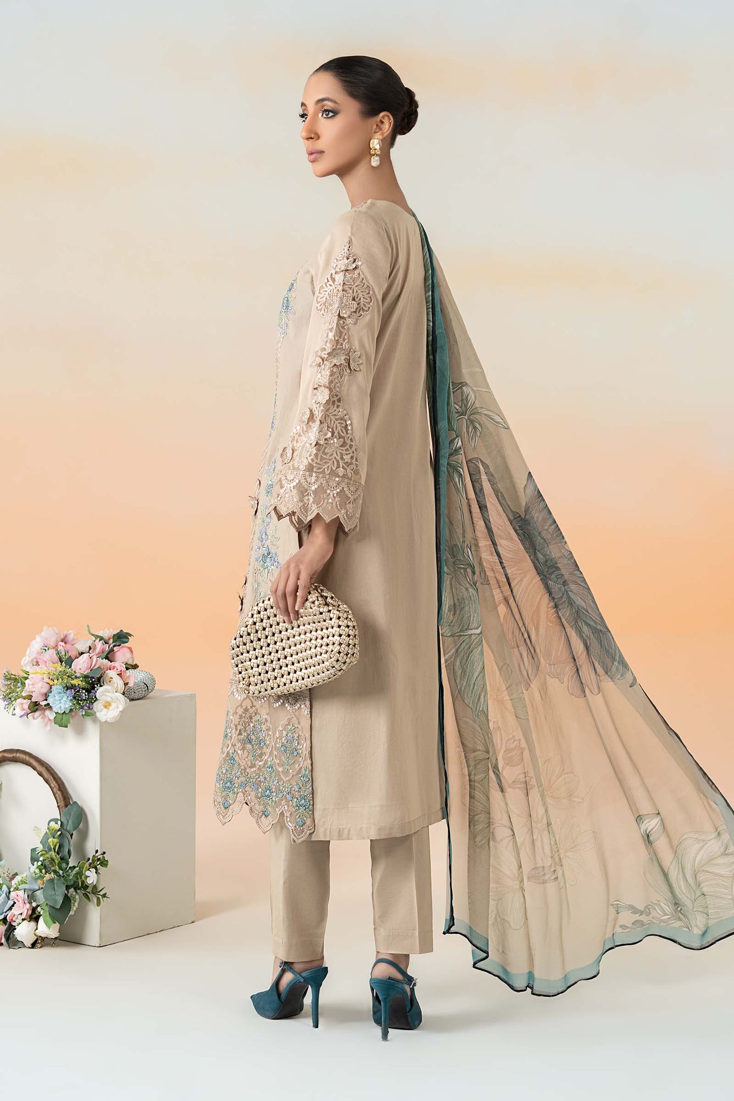 Maira B | Ready to Wear | DW-EF25-53 Coffee by Maria Faisal - Registered Vendor of : Maria B - type : Wedding Dress - 100% original wedding dresses