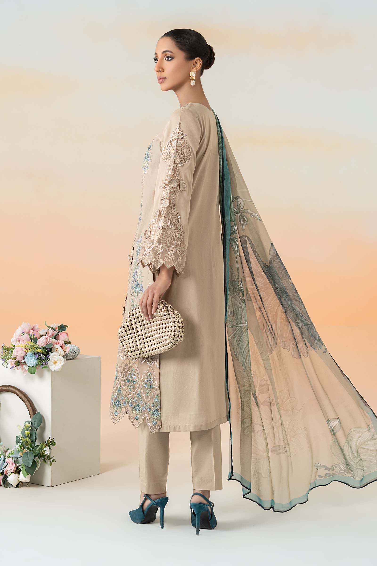 Maira B | Ready to Wear | DW-EF25-53 Coffee by Maria Faisal - Registered Vendor of : Maria B - type : Wedding Dress - 100% original wedding dresses
