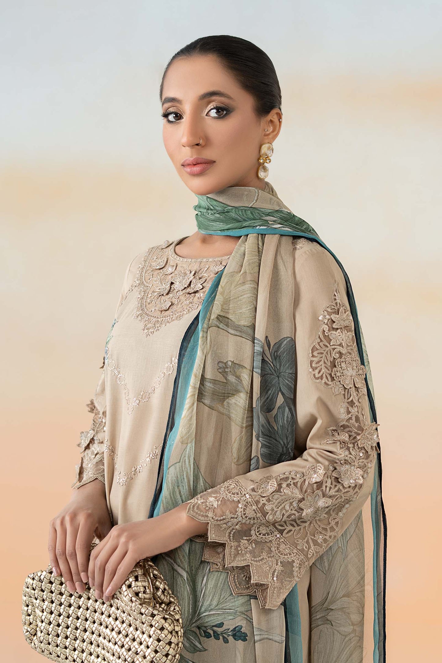Maira B | Ready to Wear | DW-EF25-53 Coffee by Maria Faisal - Registered Vendor of : Maria B - type : Wedding Dress - 100% original wedding dresses