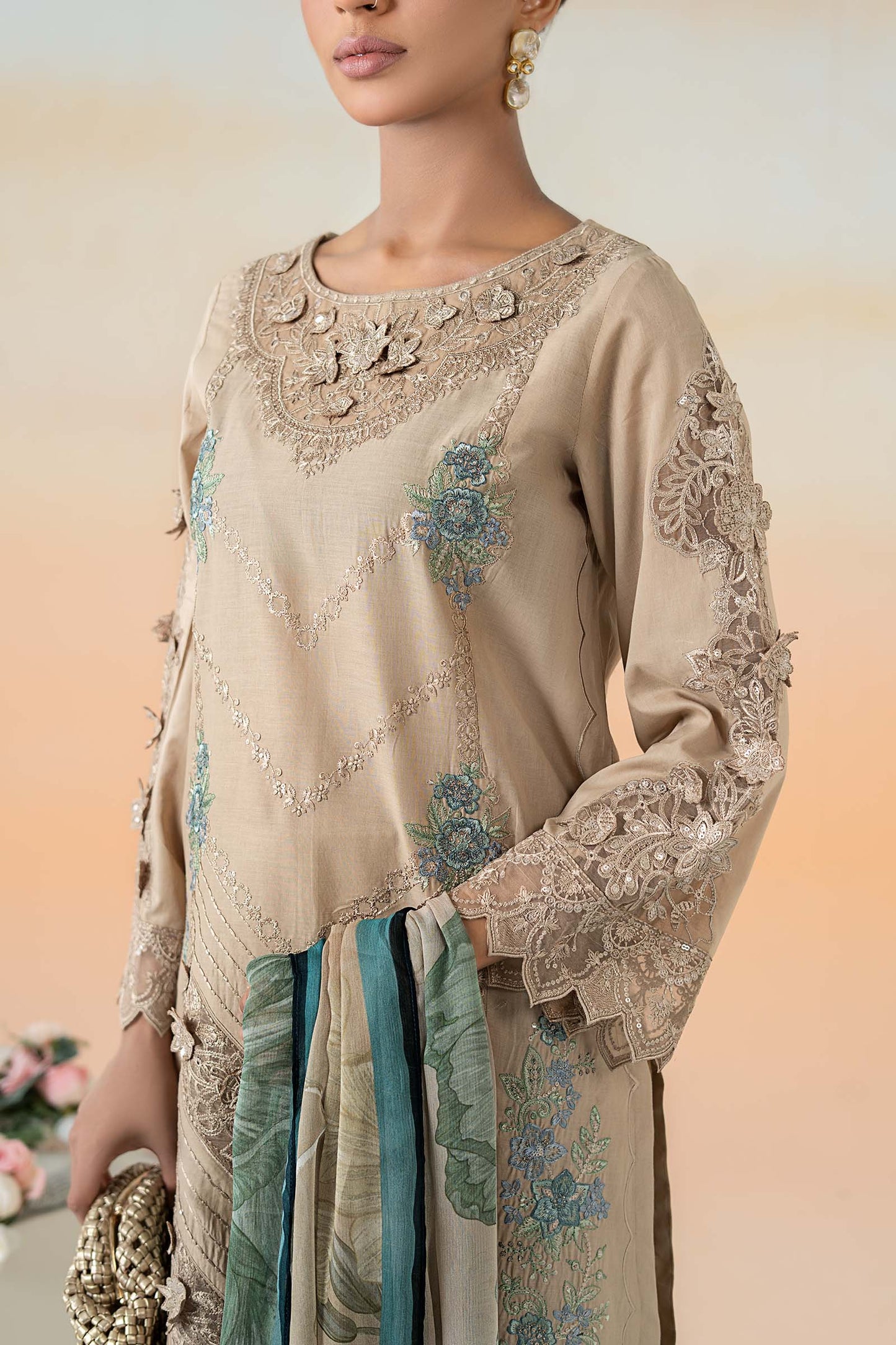Maira B | Ready to Wear | DW-EF25-53 Coffee by Maria Faisal - Registered Vendor of : Maria B - type : Wedding Dress - 100% original wedding dresses