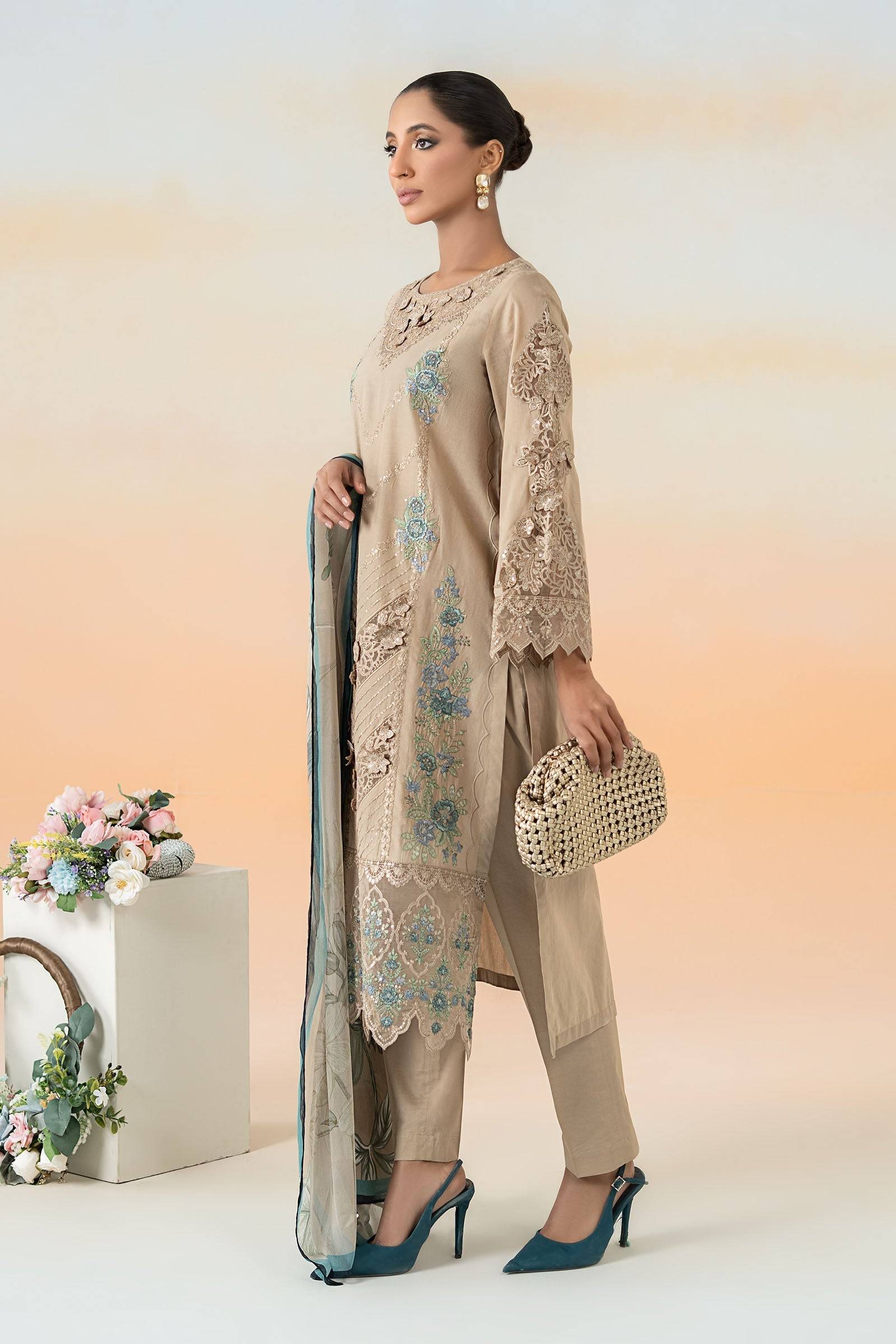 Maira B | Ready to Wear | DW-EF25-53 Coffee by Maria Faisal - Registered Vendor of : Maria B - type : Wedding Dress - 100% original wedding dresses