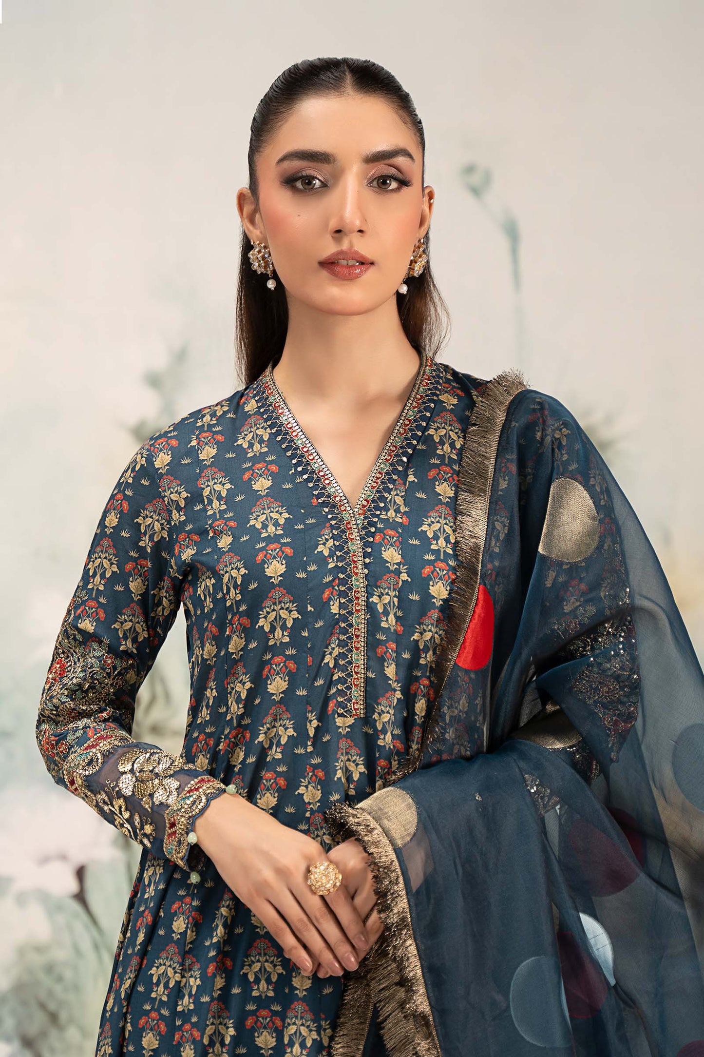 Maira B | Ready to Wear | DW-EF25-54 Blue by Maria Faisal - Registered Vendor of : Maria B - type : Wedding Dress - 100% original wedding dresses