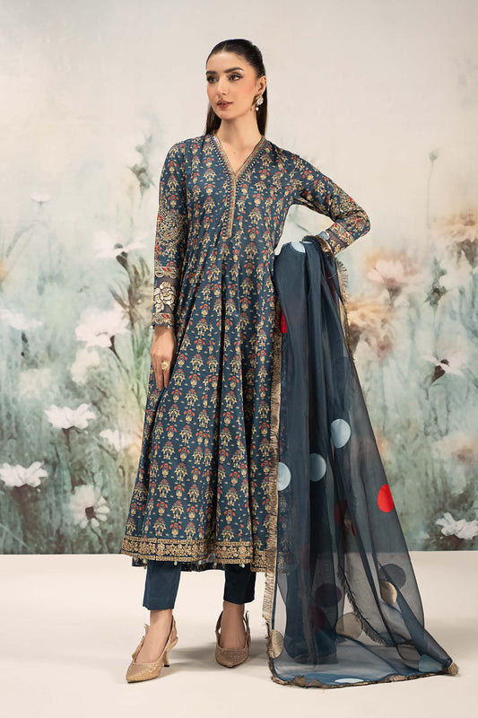 Maira B | Ready to Wear | DW-EF25-54 Blue by Maria Faisal - Registered Vendor of : Maria B - type : Wedding Dress - 100% original wedding dresses