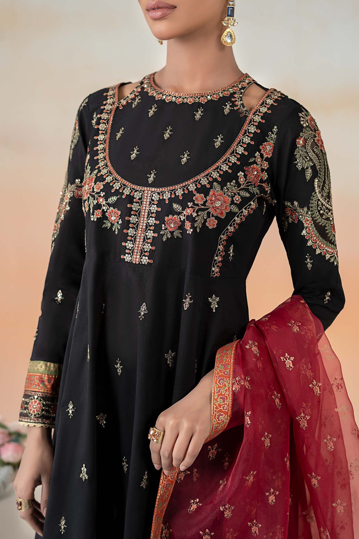 Maira B | Ready to Wear | DW-EF25-60 Black by Maria Faisal - Registered Vendor of : Maria B - type : Wedding Dress - 100% original wedding dresses