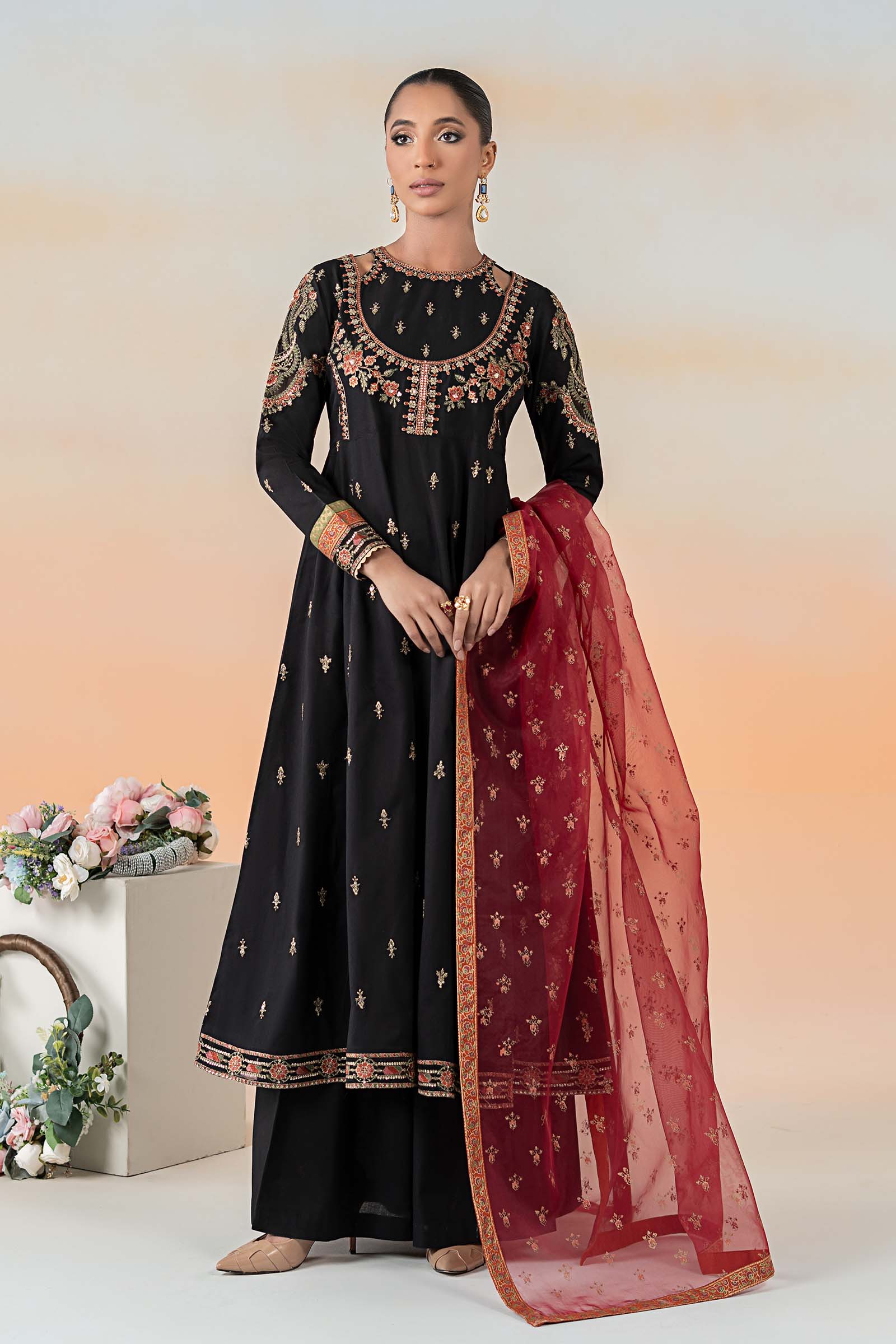 Maira B | Ready to Wear | DW-EF25-60 Black by Maria Faisal - Registered Vendor of : Maria B - type : Wedding Dress - 100% original wedding dresses
