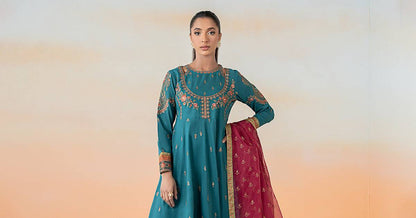 Maira B | Ready to Wear | DW-EF25-60 Teal by Maria Faisal - Registered Vendor of : Maria B - type : Wedding Dress - 100% original wedding dresses