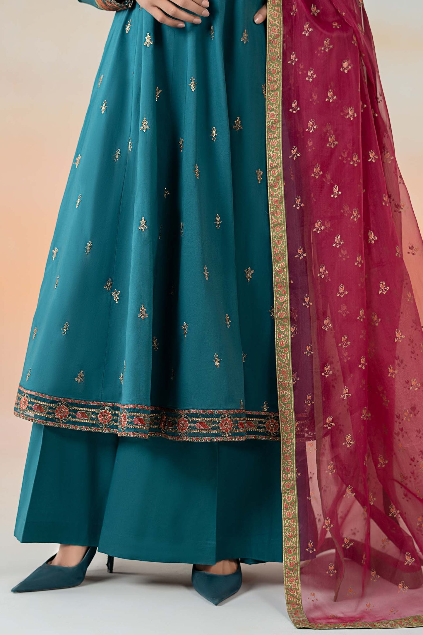 Maira B | Ready to Wear | DW-EF25-60 Teal by Maria Faisal - Registered Vendor of : Maria B - type : Wedding Dress - 100% original wedding dresses