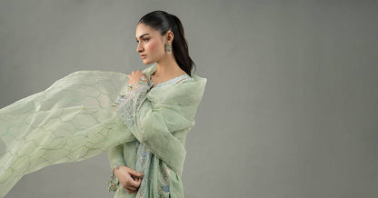 Maira B | Ready to Wear | DW-EF25-69 Green by Maria Faisal - Registered Vendor of : Maria B - type : Wedding Dress - 100% original wedding dresses