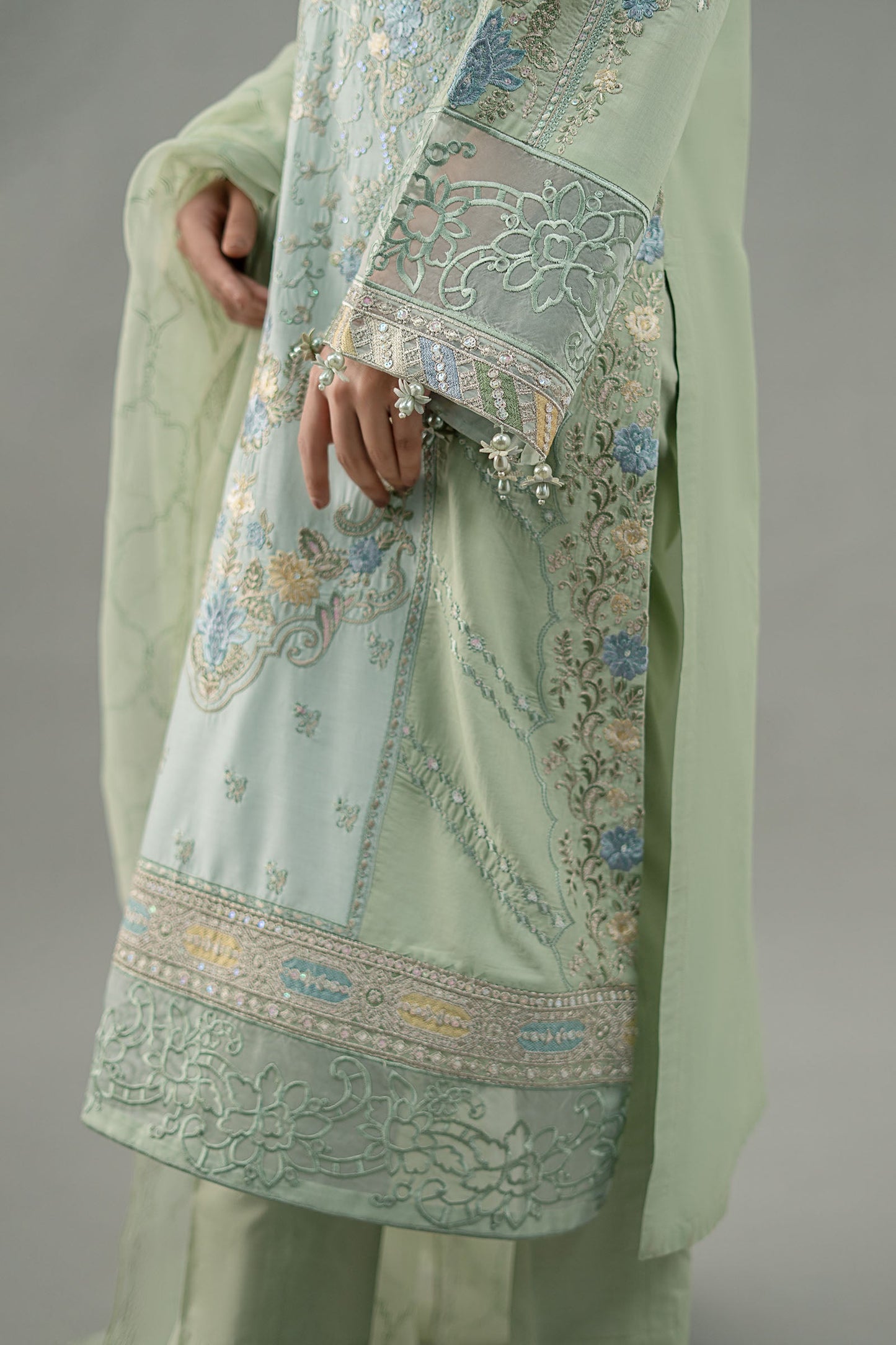 Maira B | Ready to Wear | DW-EF25-69 Green by Maria Faisal - Registered Vendor of : Maria B - type : Wedding Dress - 100% original wedding dresses