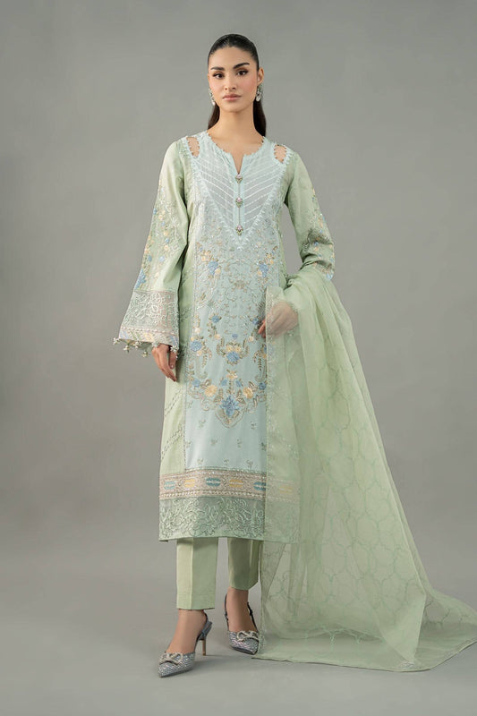 Maira B | Ready to Wear | DW-EF25-69 Green by Maria Faisal - Registered Vendor of : Maria B - type : Wedding Dress - 100% original wedding dresses