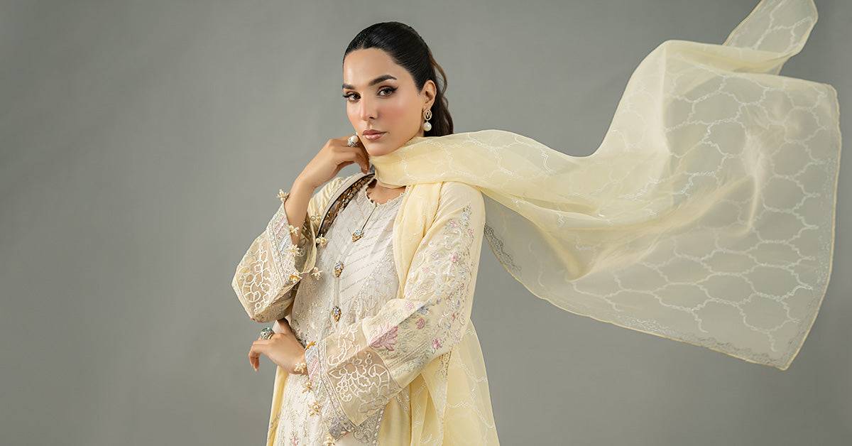 Maira B | Ready to Wear | DW-EF25-69 Yellow by Maria Faisal - Registered Vendor of : Maria B - type : Wedding Dress - 100% original wedding dresses