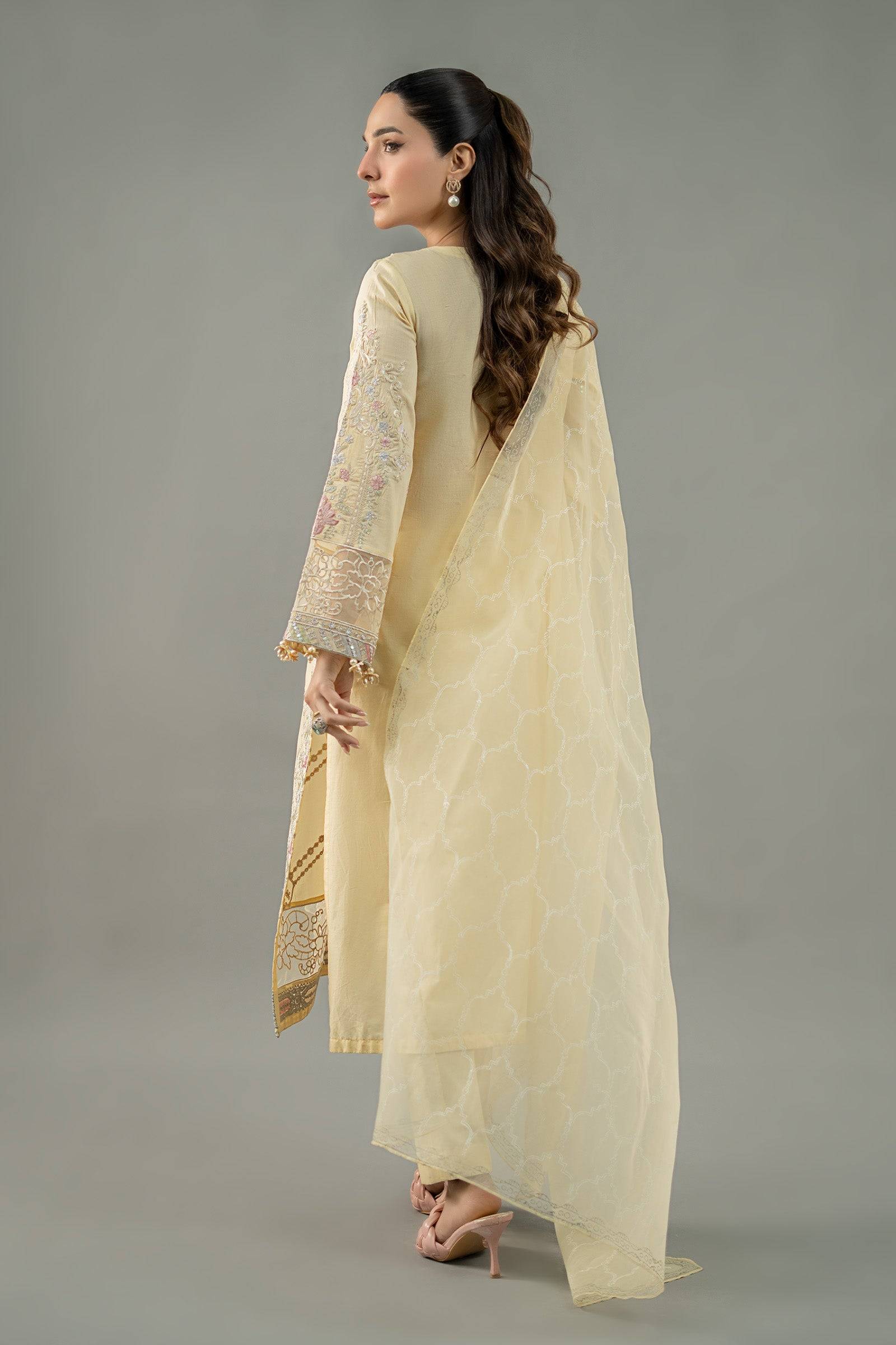 Maira B | Ready to Wear | DW-EF25-69 Yellow by Maria Faisal - Registered Vendor of : Maria B - type : Wedding Dress - 100% original wedding dresses