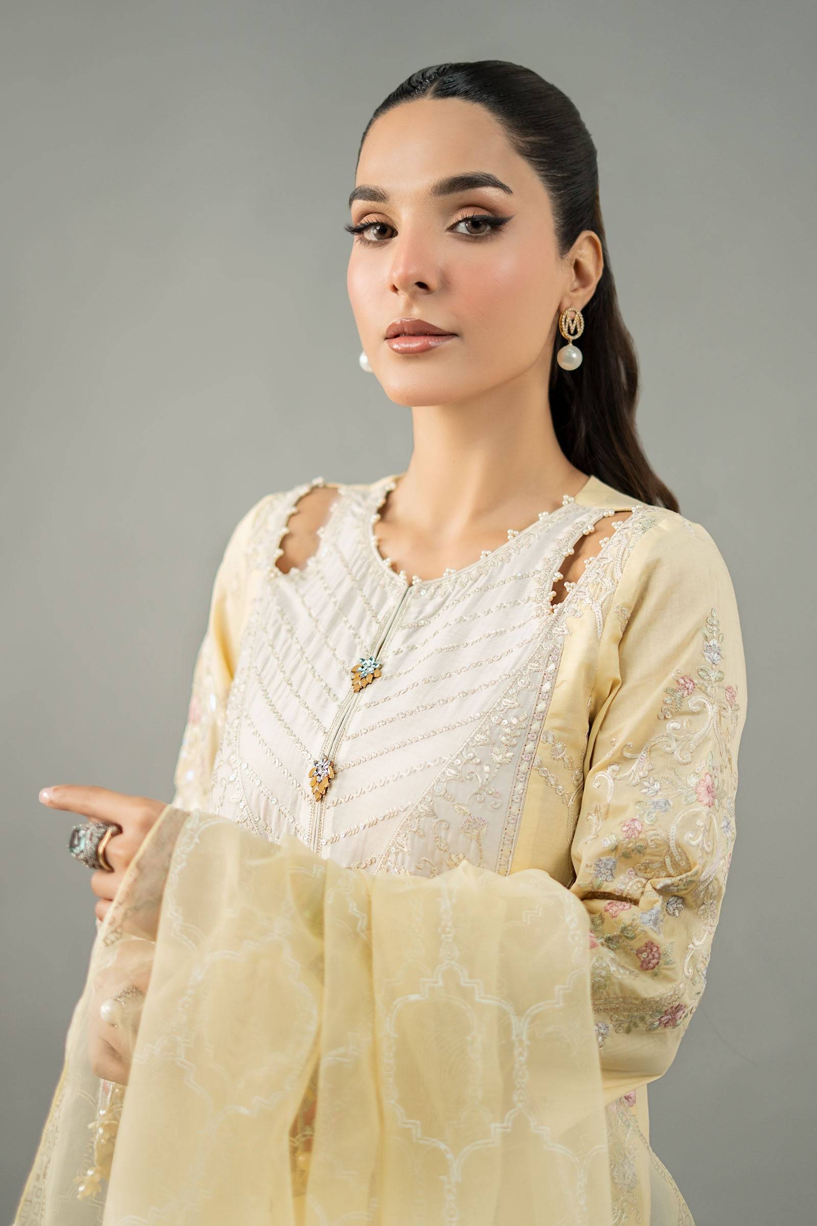 Maira B | Ready to Wear | DW-EF25-69 Yellow by Maria Faisal - Registered Vendor of : Maria B - type : Wedding Dress - 100% original wedding dresses