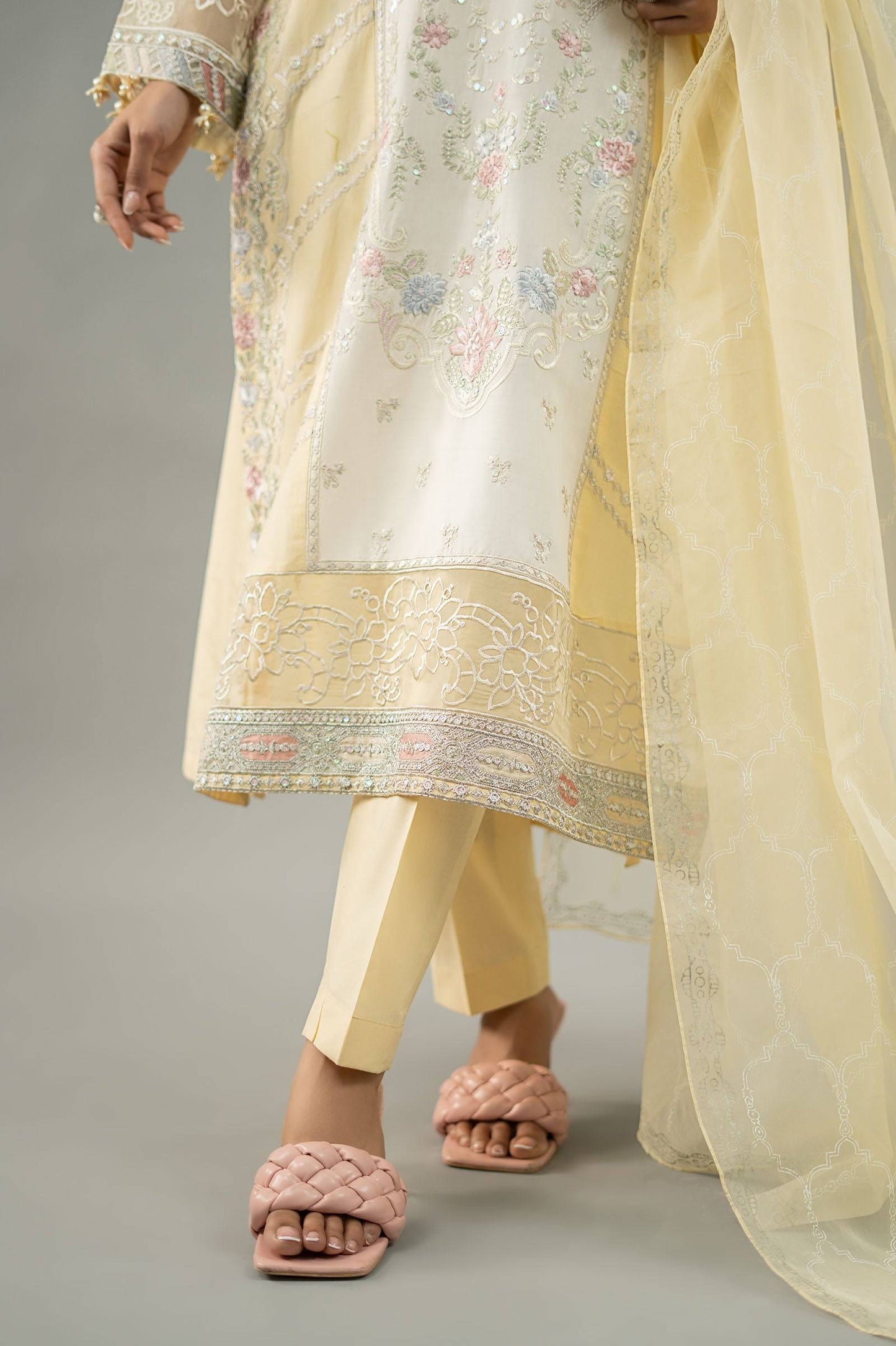 Maira B | Ready to Wear | DW-EF25-69 Yellow by Maria Faisal - Registered Vendor of : Maria B - type : Wedding Dress - 100% original wedding dresses