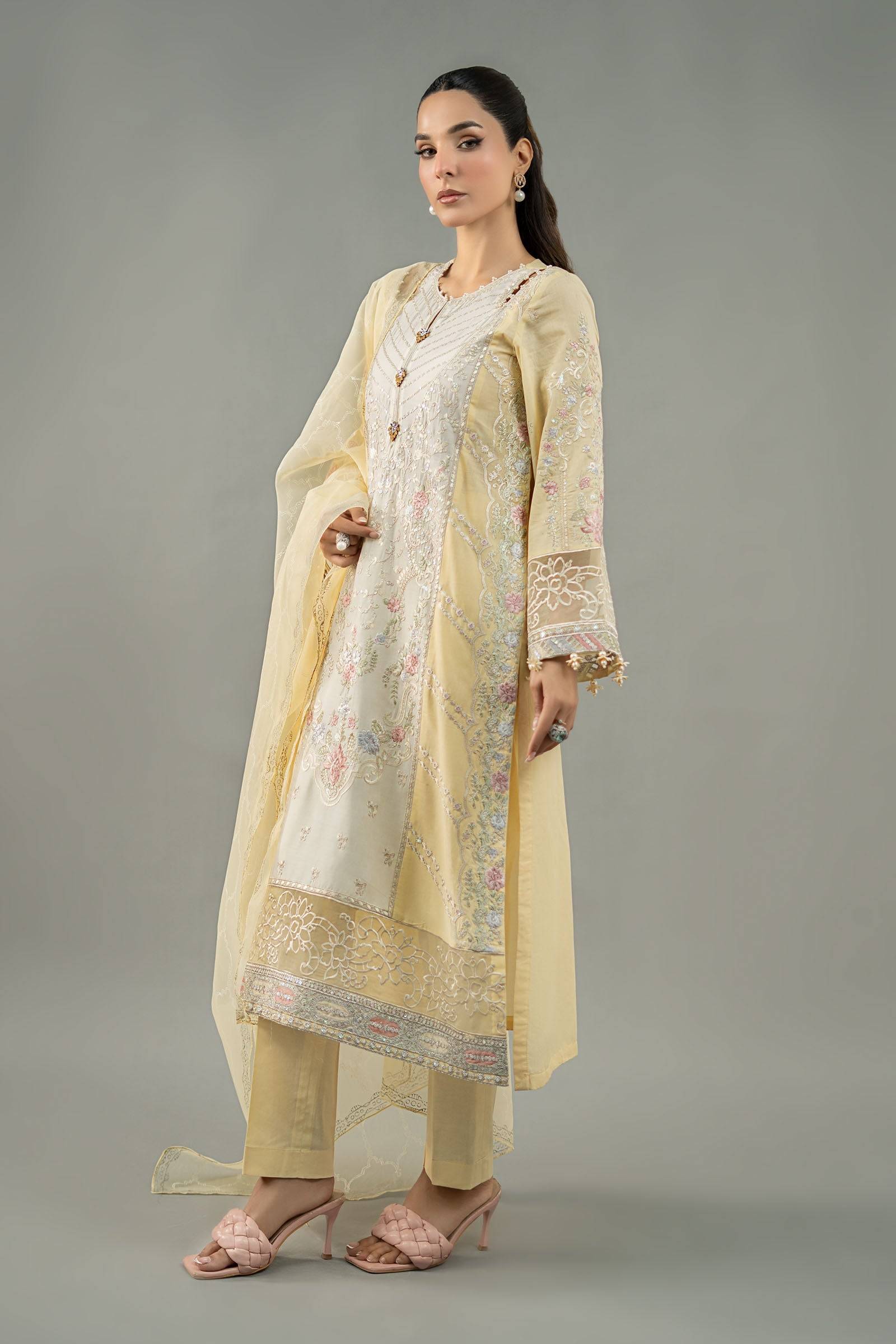 Maira B | Ready to Wear | DW-EF25-69 Yellow by Maria Faisal - Registered Vendor of : Maria B - type : Wedding Dress - 100% original wedding dresses