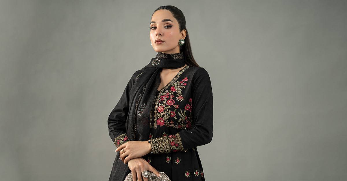 Maira B | Ready to Wear | DW-EF25-76 Black by Maria Faisal - Registered Vendor of : Maria B - type : Wedding Dress - 100% original wedding dresses