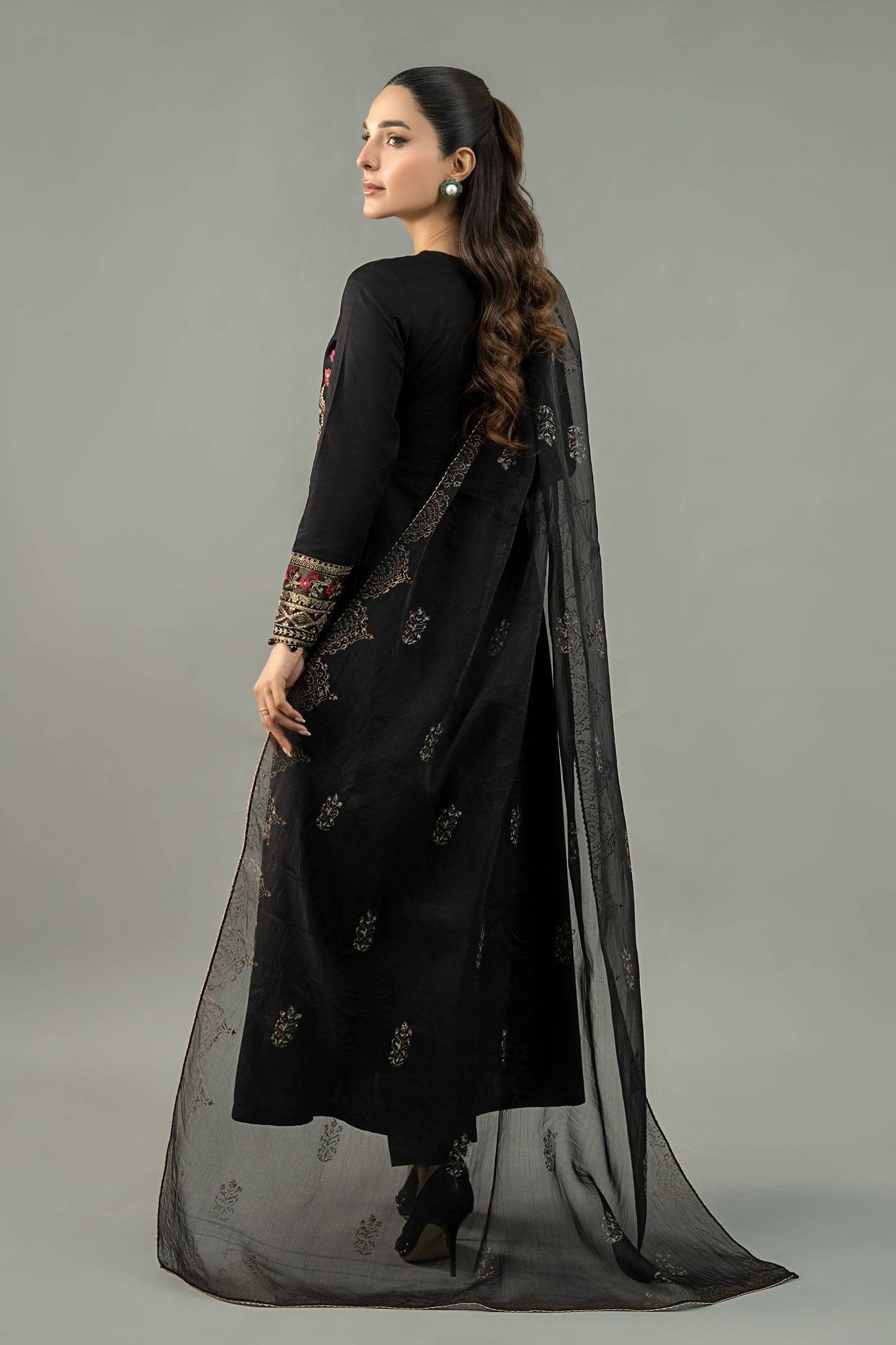 Maira B | Ready to Wear | DW-EF25-76 Black by Maria Faisal - Registered Vendor of : Maria B - type : Wedding Dress - 100% original wedding dresses