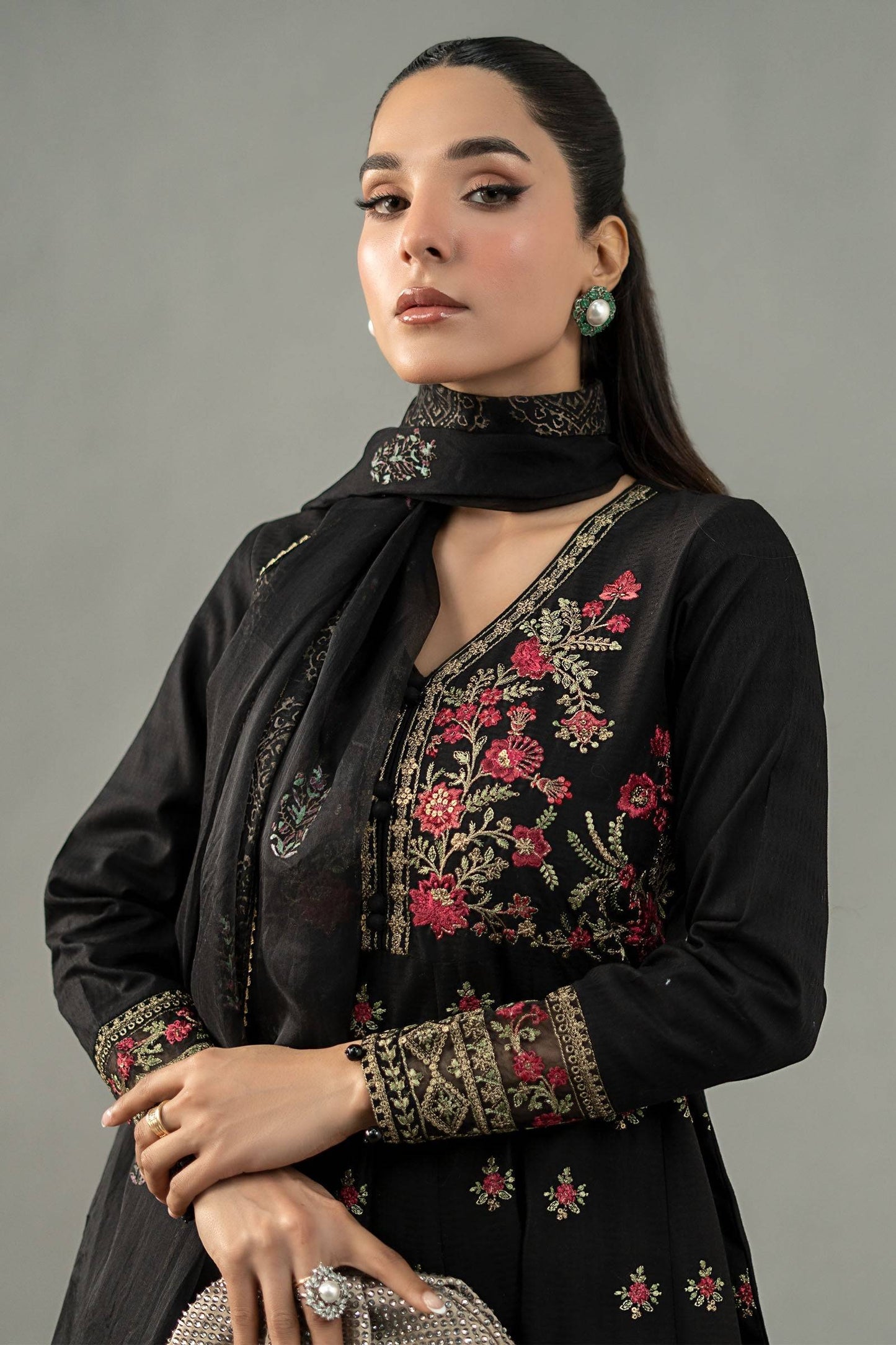 Maira B | Ready to Wear | DW-EF25-76 Black by Maria Faisal - Registered Vendor of : Maria B - type : Wedding Dress - 100% original wedding dresses