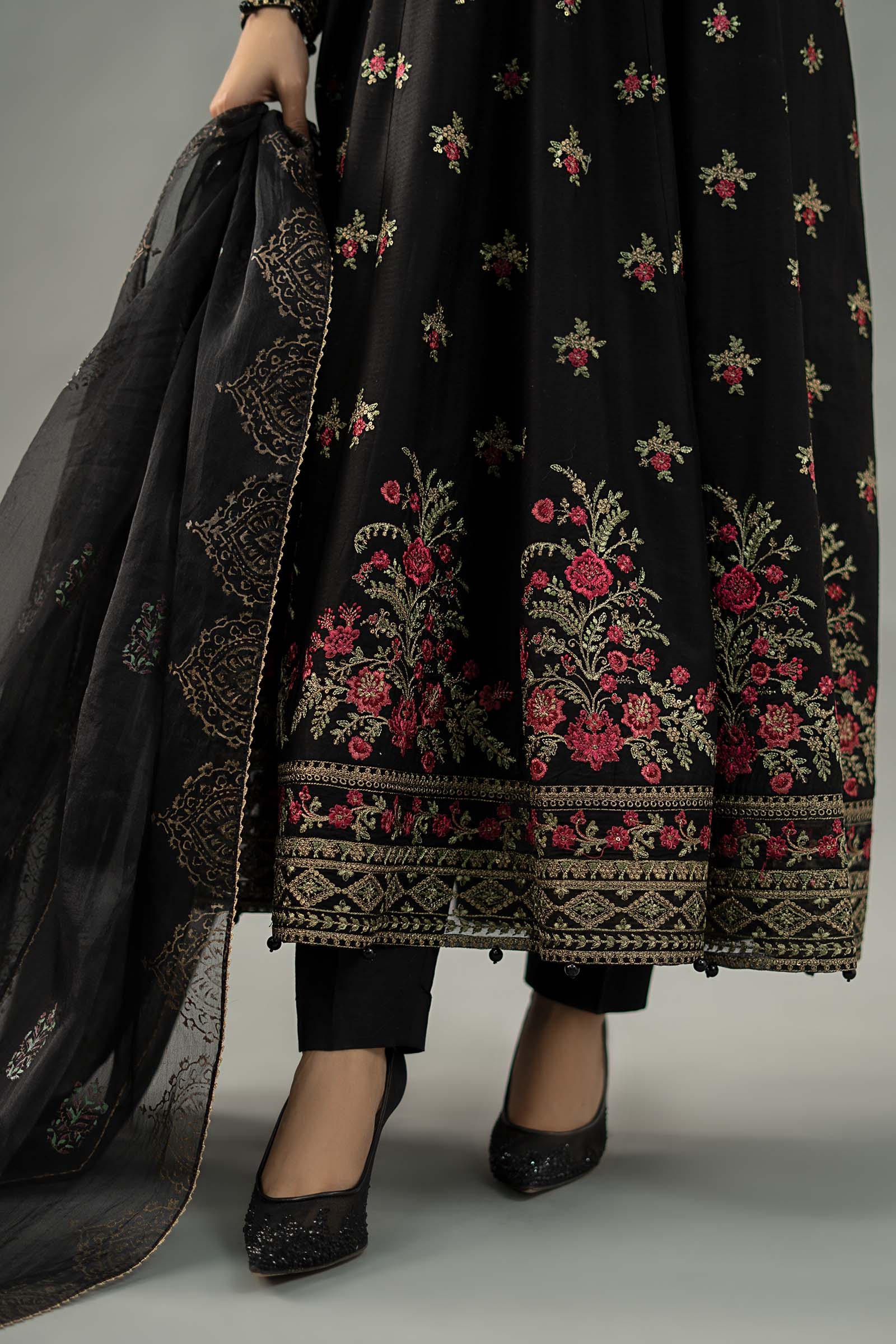 Maira B | Ready to Wear | DW-EF25-76 Black by Maria Faisal - Registered Vendor of : Maria B - type : Wedding Dress - 100% original wedding dresses