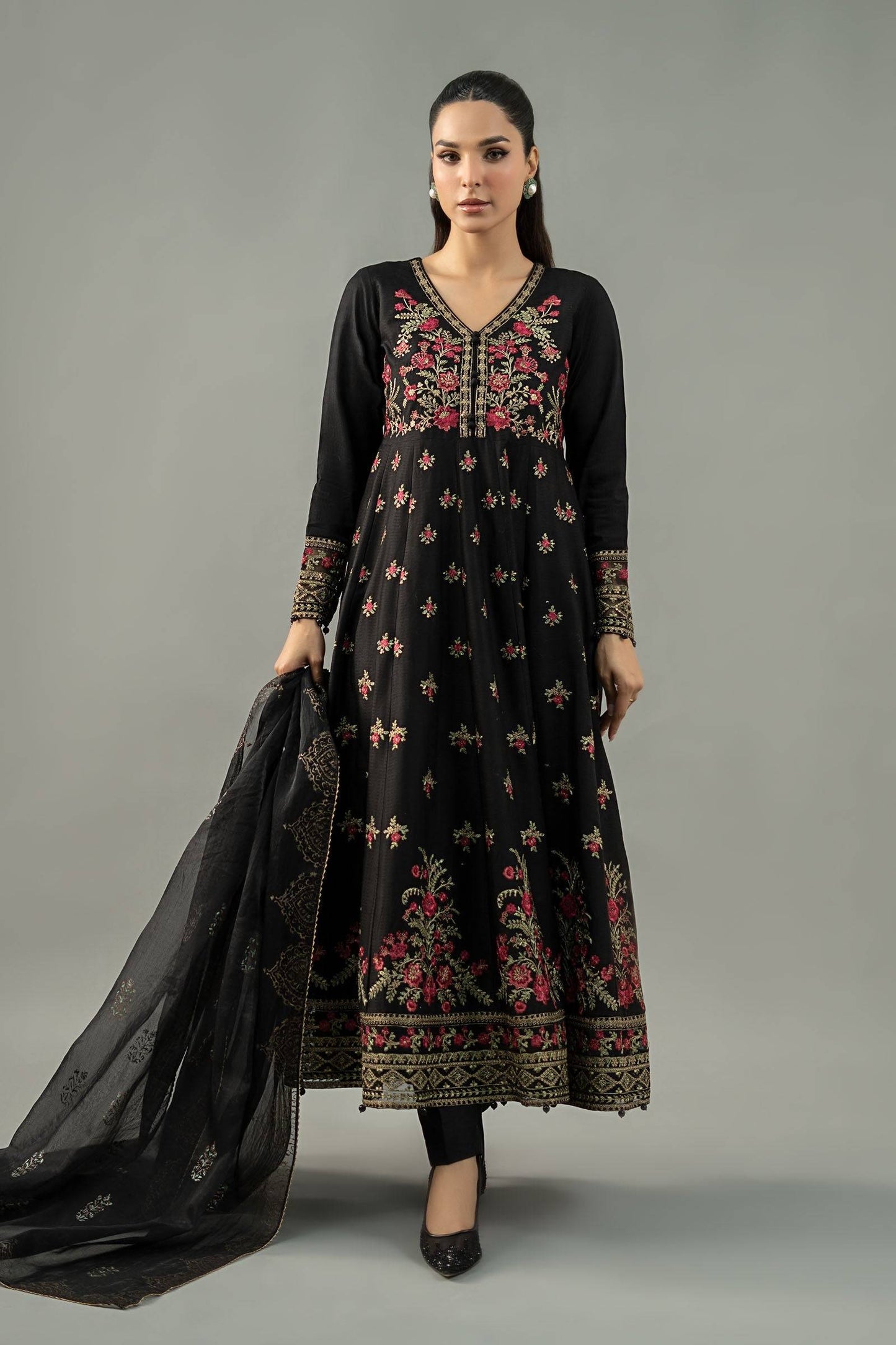 Maira B | Ready to Wear | DW-EF25-76 Black by Maria Faisal - Registered Vendor of : Maria B - type : Wedding Dress - 100% original wedding dresses