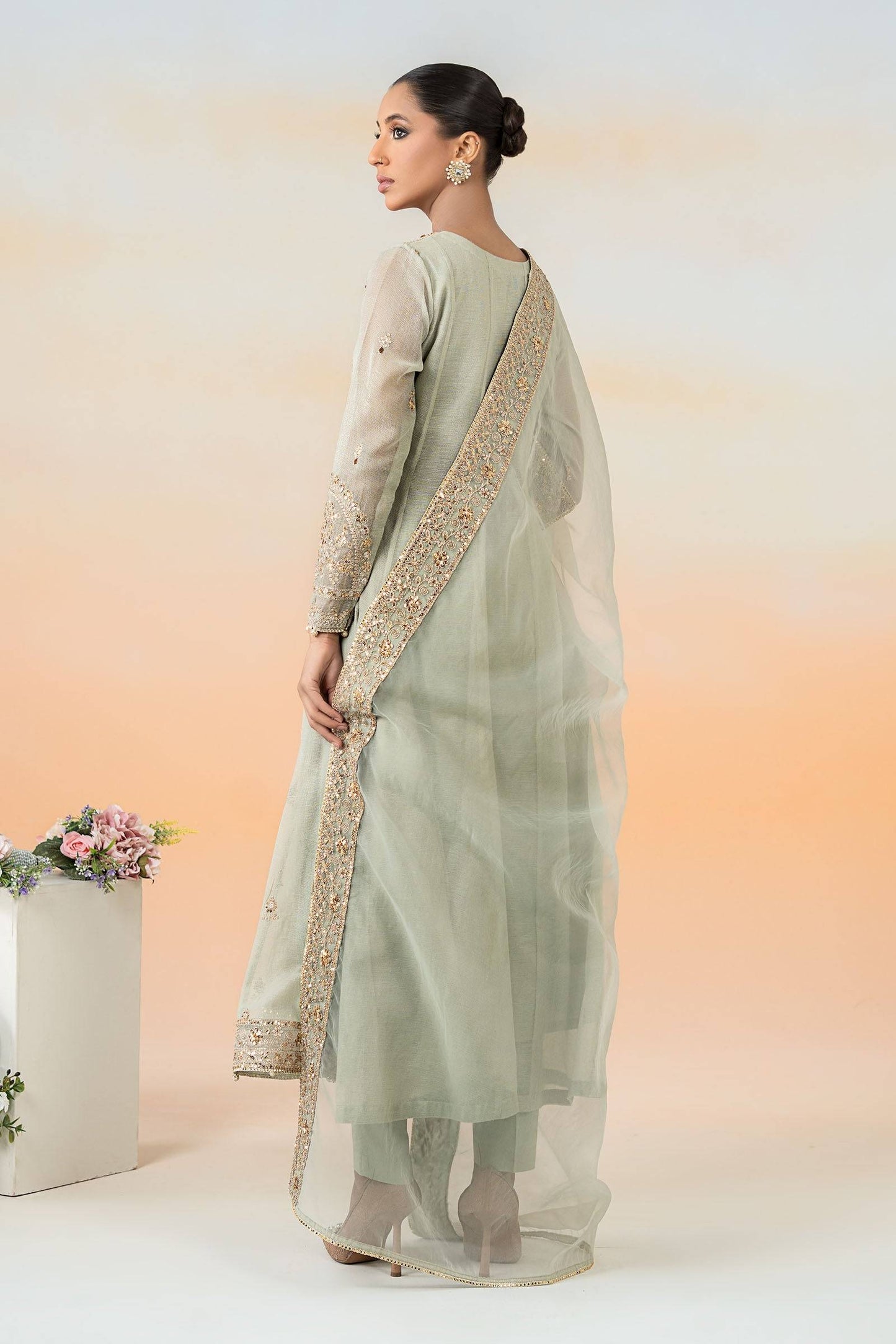 Maira B | Ready to Wear | DW-EF25-88 Mint Green by Maria Faisal - Registered Vendor of : Maria B - type : Wedding Dress - 100% original wedding dresses