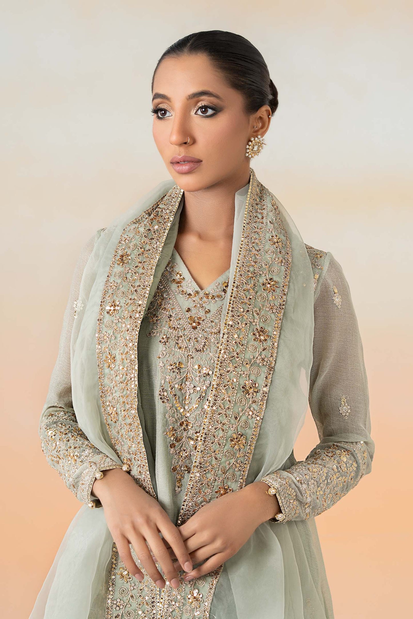 Maira B | Ready to Wear | DW-EF25-88 Mint Green by Maria Faisal - Registered Vendor of : Maria B - type : Wedding Dress - 100% original wedding dresses