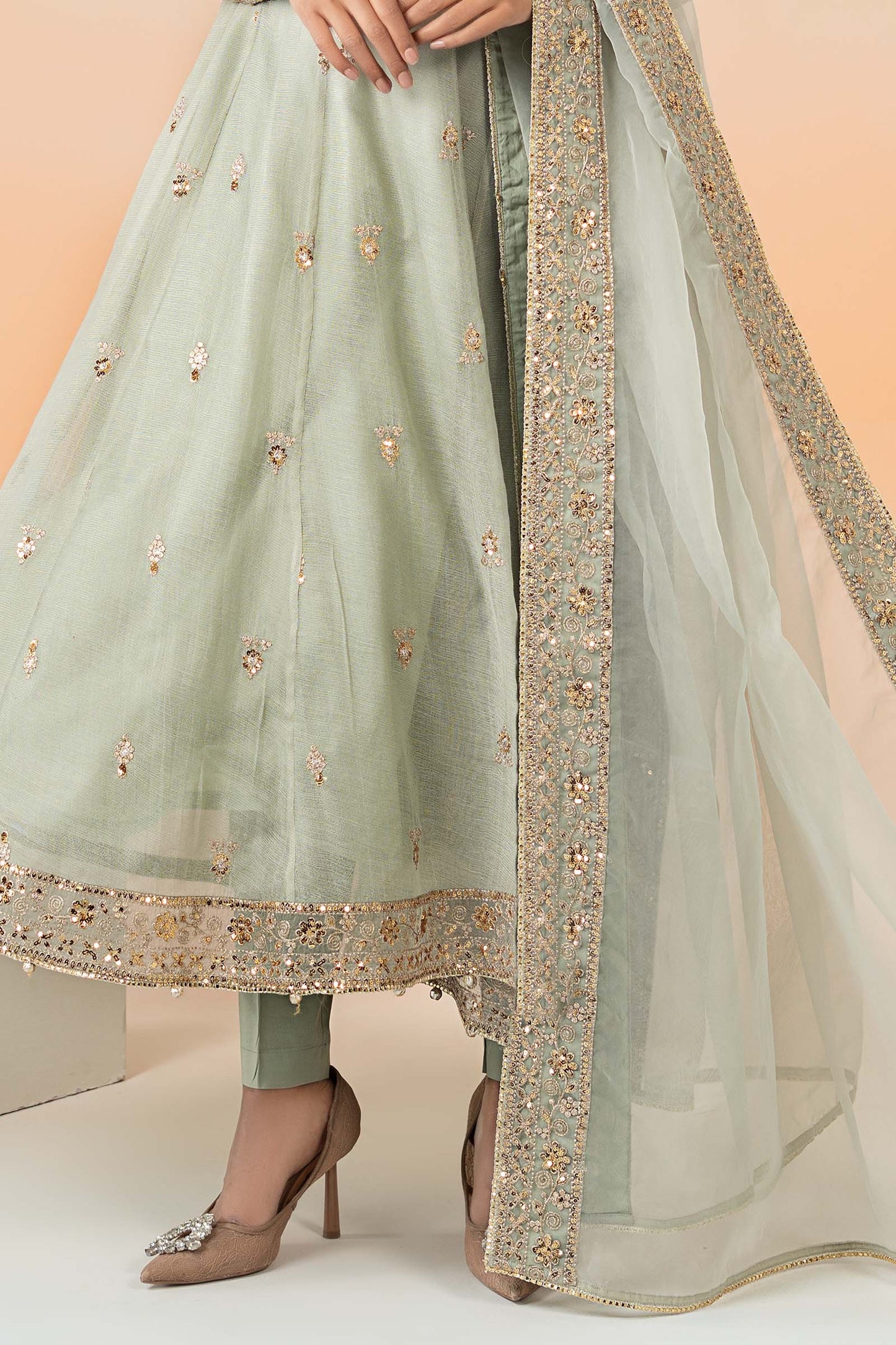 Maira B | Ready to Wear | DW-EF25-88 Mint Green by Maria Faisal - Registered Vendor of : Maria B - type : Wedding Dress - 100% original wedding dresses