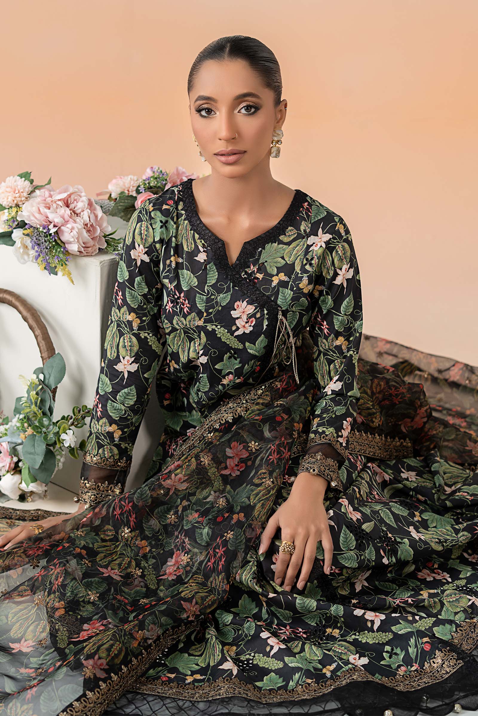 Maira B | Ready to Wear | DW-EF25-90 Black by Maria Faisal - Registered Vendor of : Maria B - type : Wedding Dress - 100% original wedding dresses