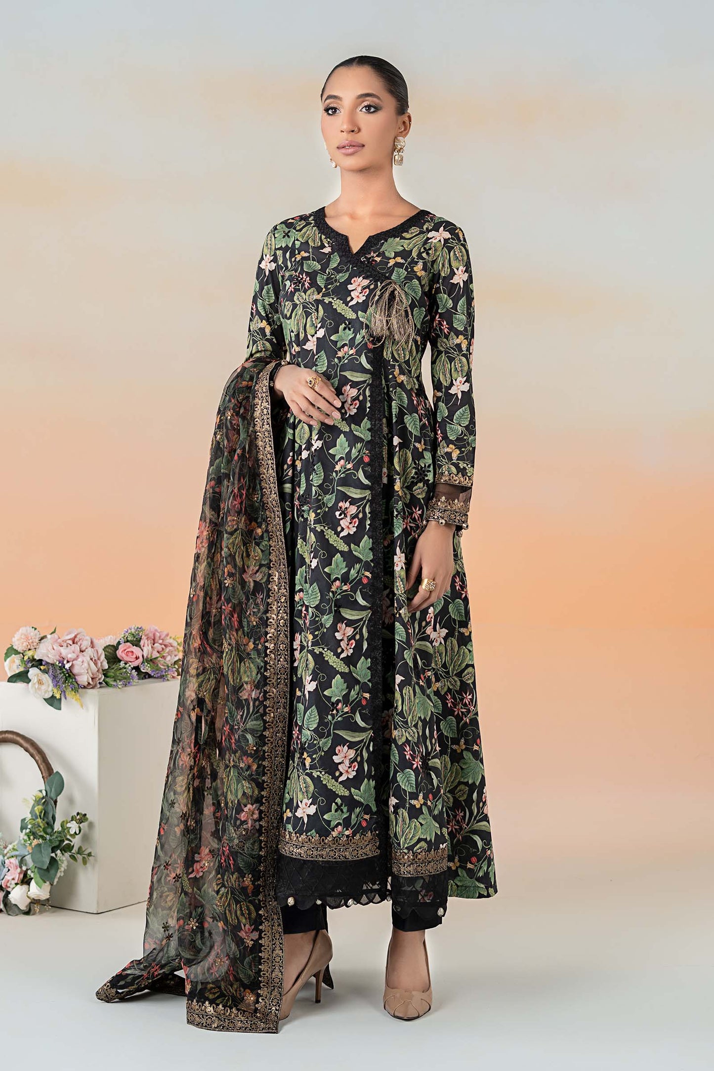 Maira B | Ready to Wear | DW-EF25-90 Black by Maria Faisal - Registered Vendor of : Maria B - type : Wedding Dress - 100% original wedding dresses