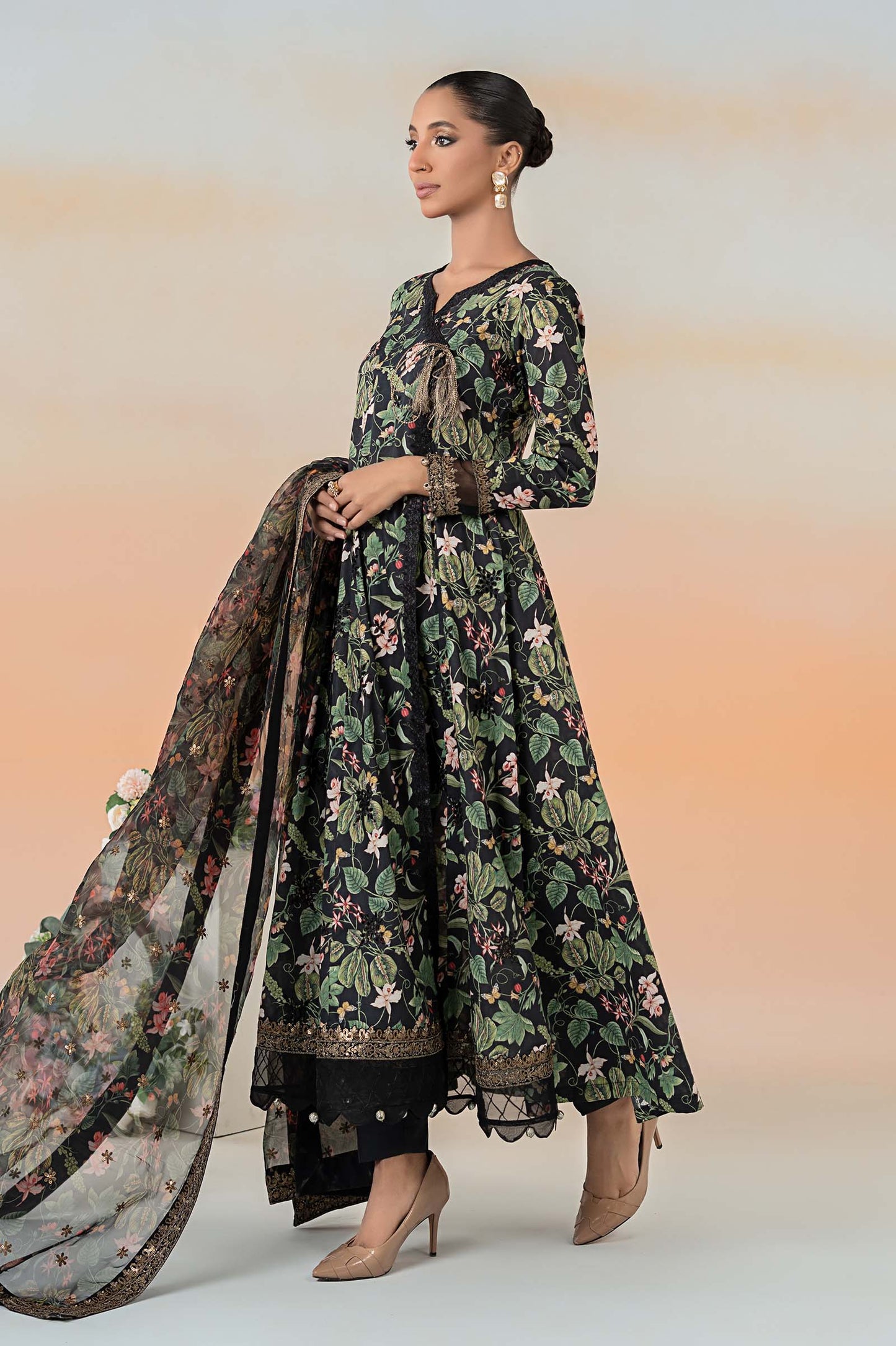 Maira B | Ready to Wear | DW-EF25-90 Black by Maria Faisal - Registered Vendor of : Maria B - type : Wedding Dress - 100% original wedding dresses