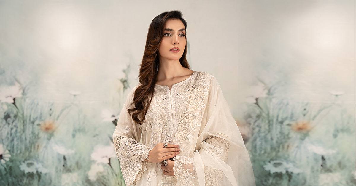 Maira B | Ready to Wear | DW-EF25-95 Off White by Maria Faisal - Registered Vendor of : Maria B - type : Wedding Dress - 100% original wedding dresses