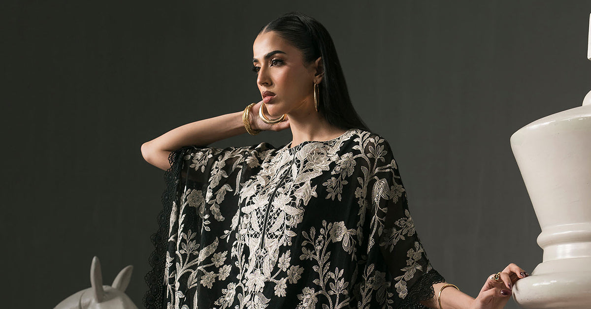 Maria B | Eid Collection 2026 | Dw-Ef26-03 Black - Luxury Dress - available at Maria Faisal in UK and USA.