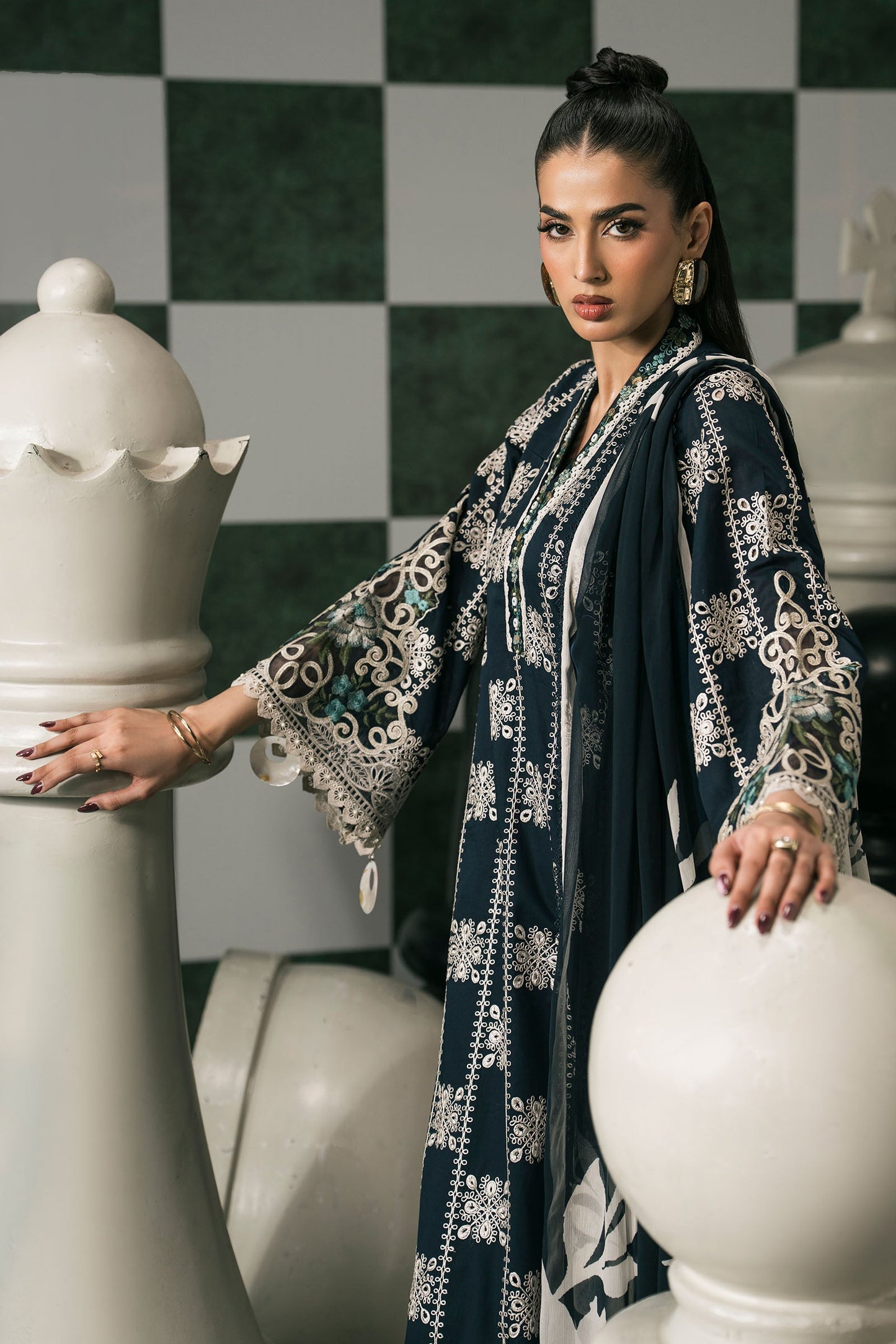 Maria B | Eid Collection 2026 | Dw-Ef26-05 Blue - Luxury Dress - available at Maria Faisal in UK and USA.