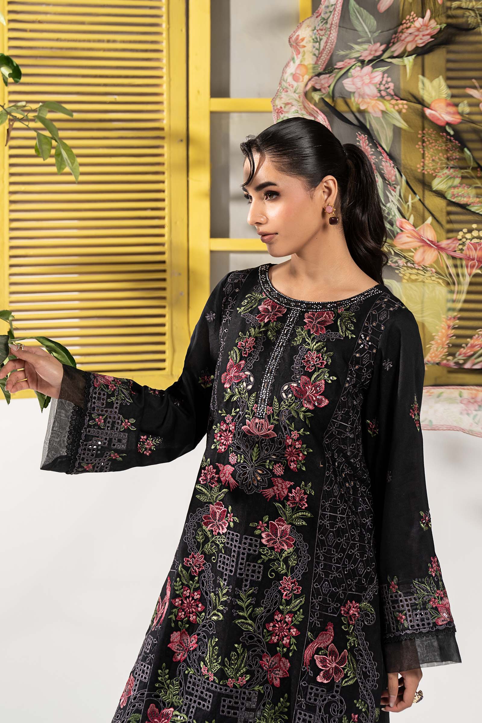 Maria B | Eid Collection 2026 | Dw-Ef26-10 Black - Luxury Dress - available at Maria Faisal in UK and USA.