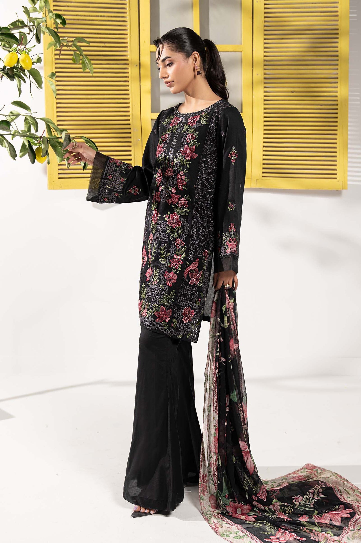Maria B | Eid Collection 2026 | Dw-Ef26-10 Black - Luxury Dress - available at Maria Faisal in UK and USA.