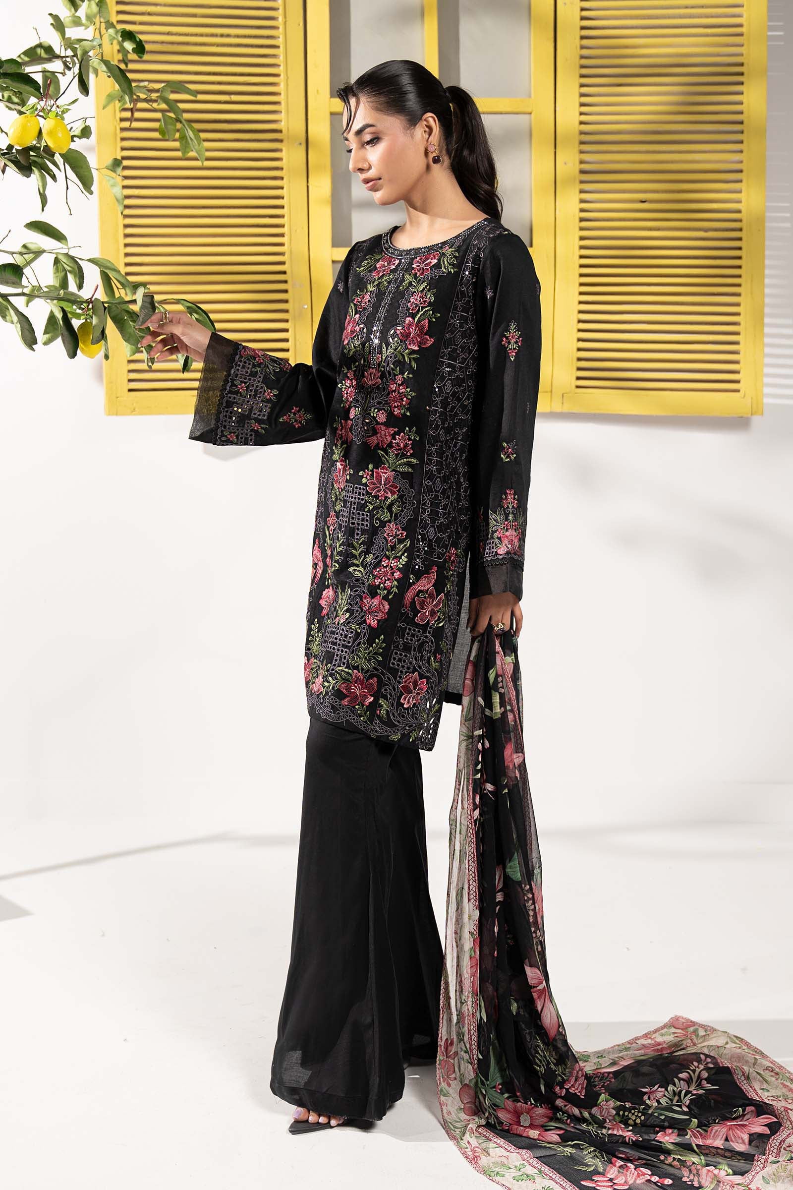 Maria B | Eid Collection 2026 | Dw-Ef26-10 Black - Luxury Dress - available at Maria Faisal in UK and USA.