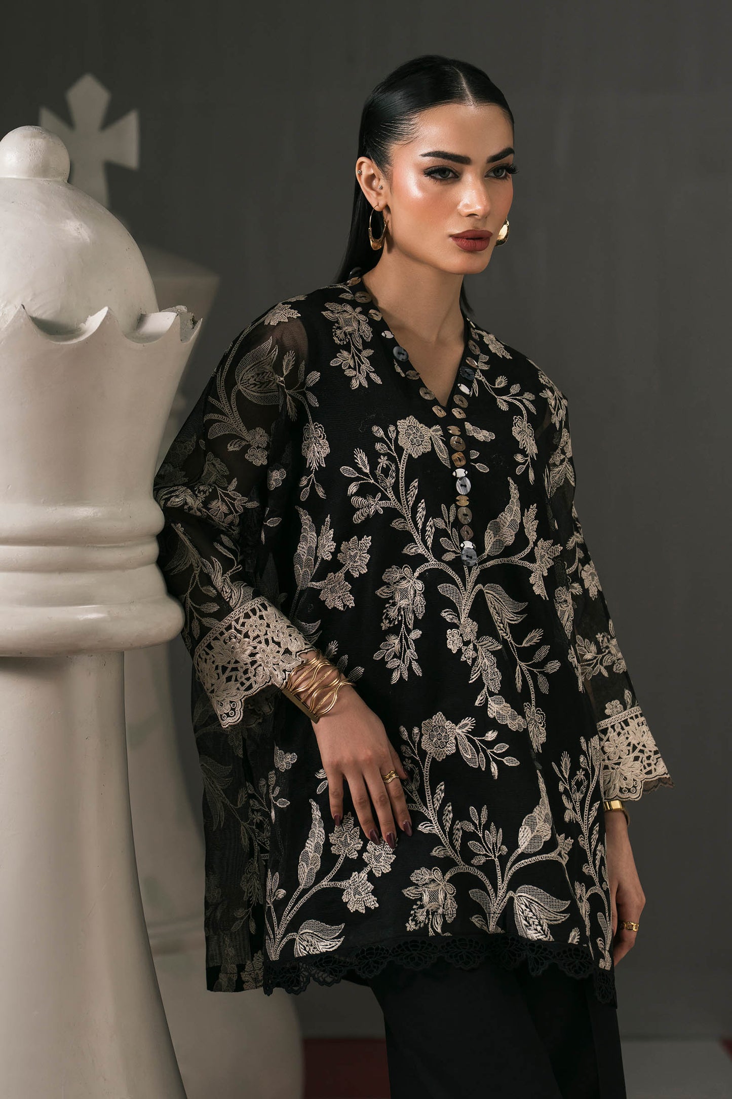Maria B | Eid Collection 2026 | Dw-Ef26-11 Black - Luxury Dress - available at Maria Faisal in UK and USA.