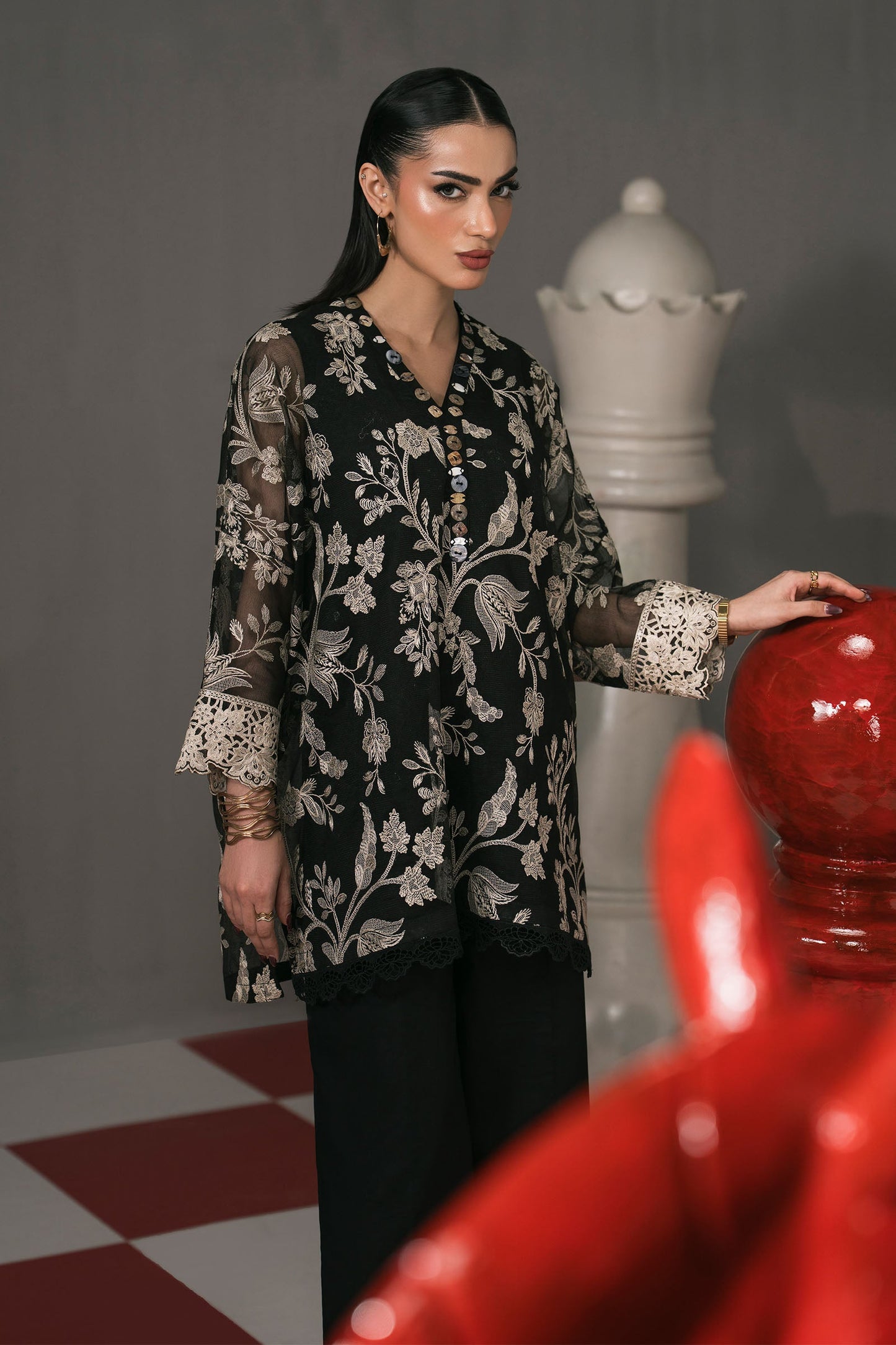Maria B | Eid Collection 2026 | Dw-Ef26-11 Black - Luxury Dress - available at Maria Faisal in UK and USA.