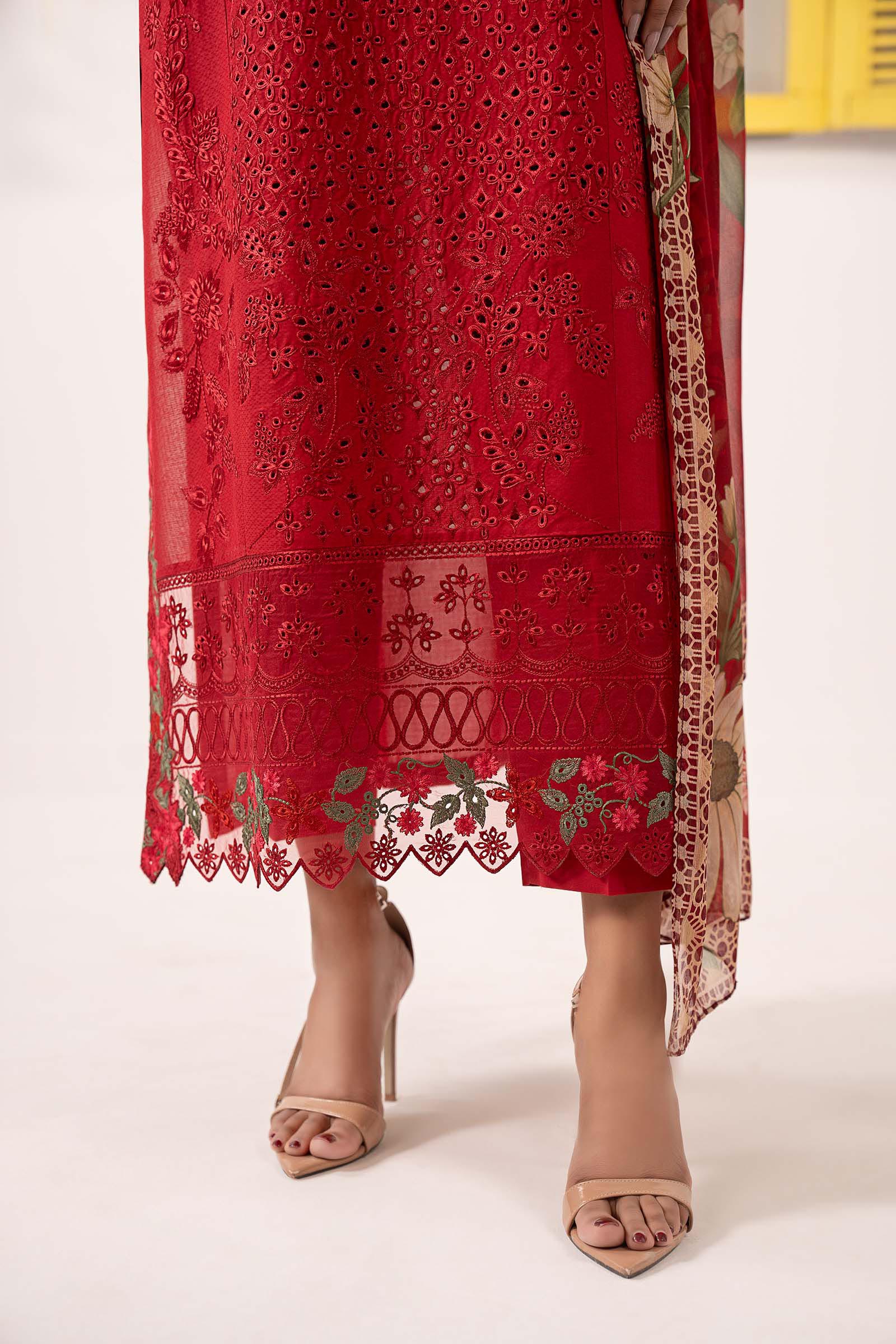 Maria B | Eid Collection 2026 | Dw-Ef26-34 Red - Luxury Dress - available at Maria Faisal in UK and USA.
