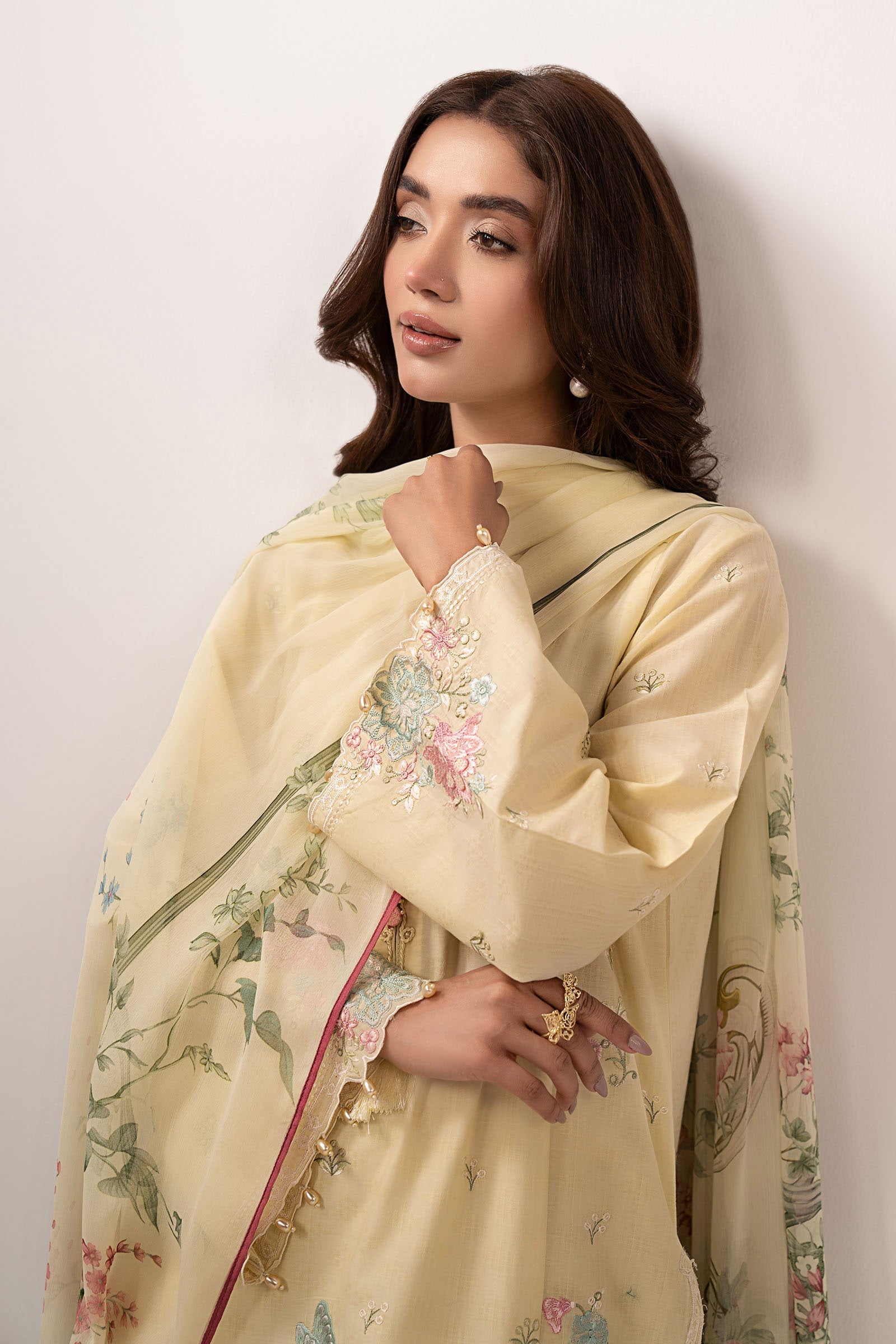 Maria B | Eid Collection 2026 | Dw-Ef26-52 Yellow - Luxury Dress - available at Maria Faisal in UK and USA.