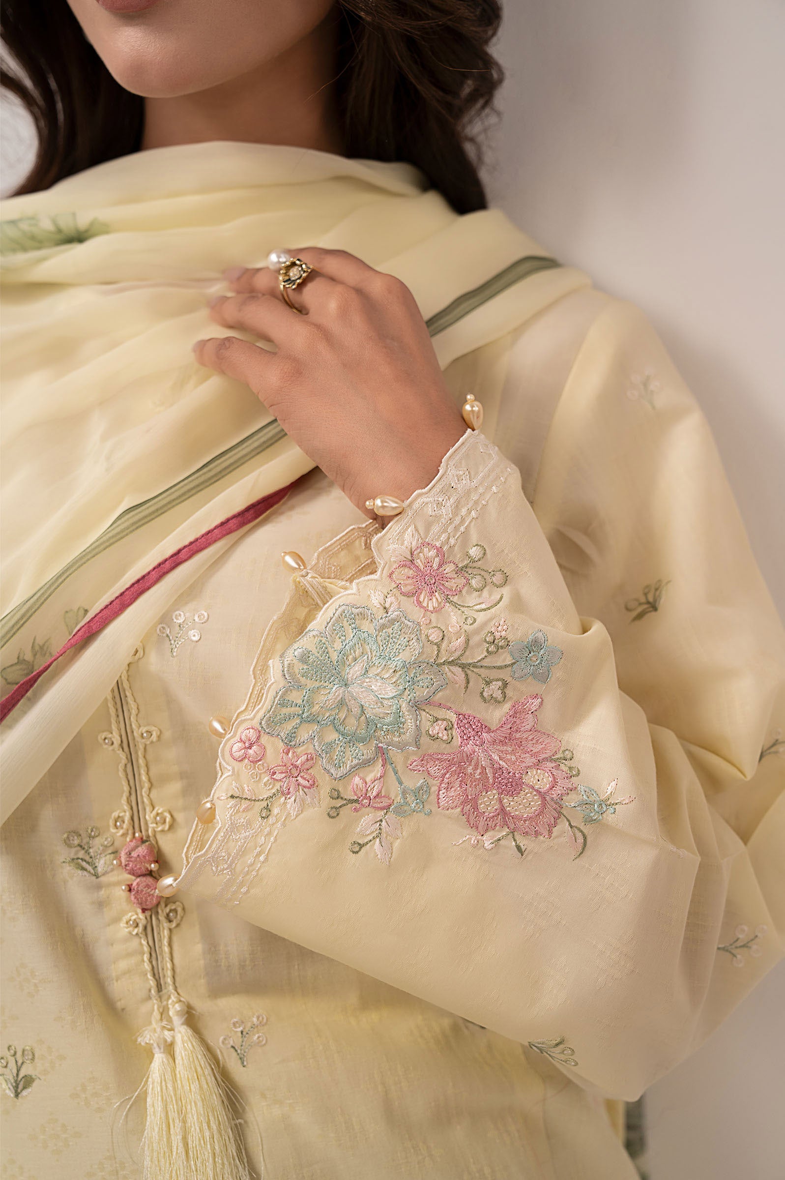 Maria B | Eid Collection 2026 | Dw-Ef26-52 Yellow - Luxury Dress - available at Maria Faisal in UK and USA.