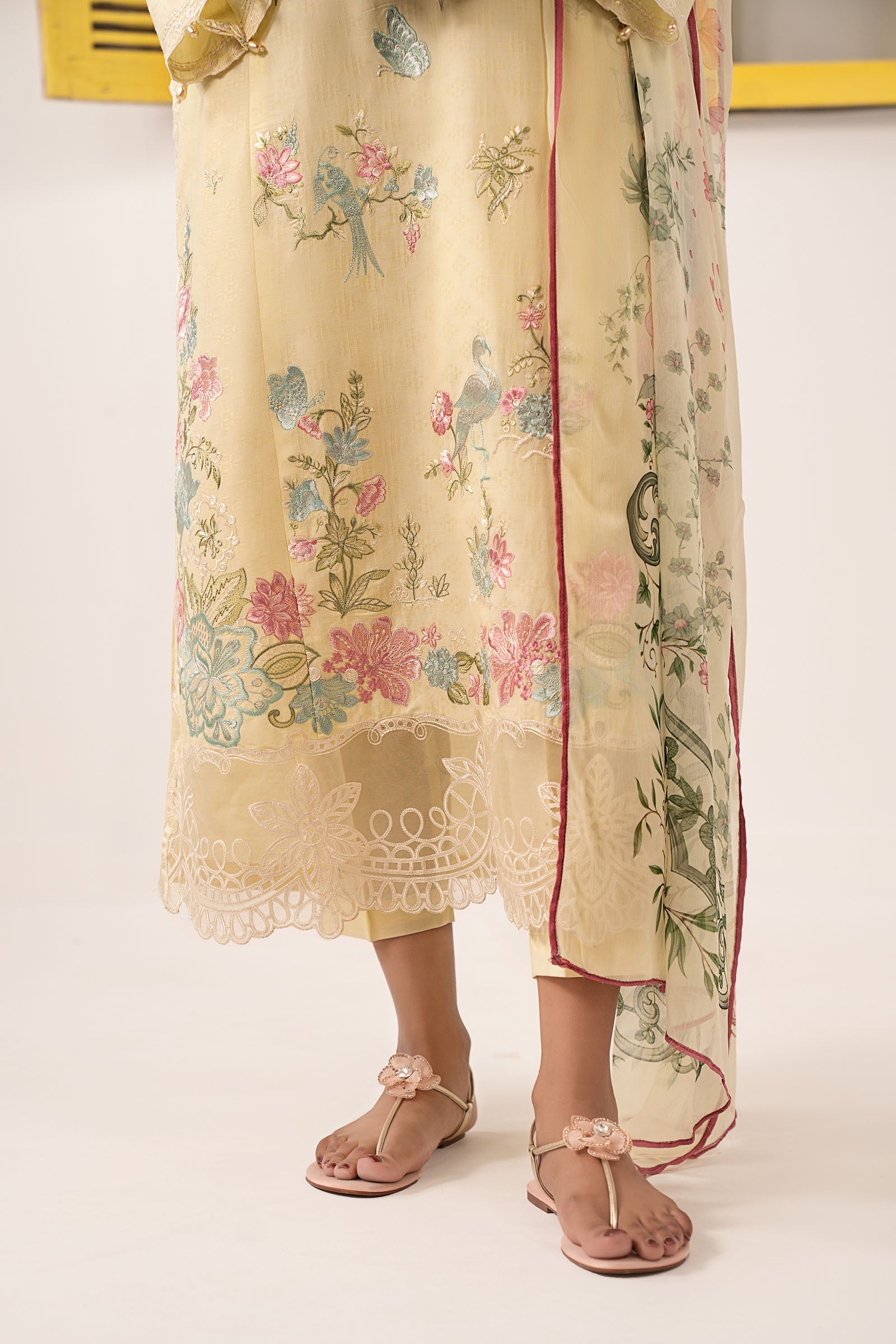 Maria B | Eid Collection 2026 | Dw-Ef26-52 Yellow - Luxury Dress - available at Maria Faisal in UK and USA.