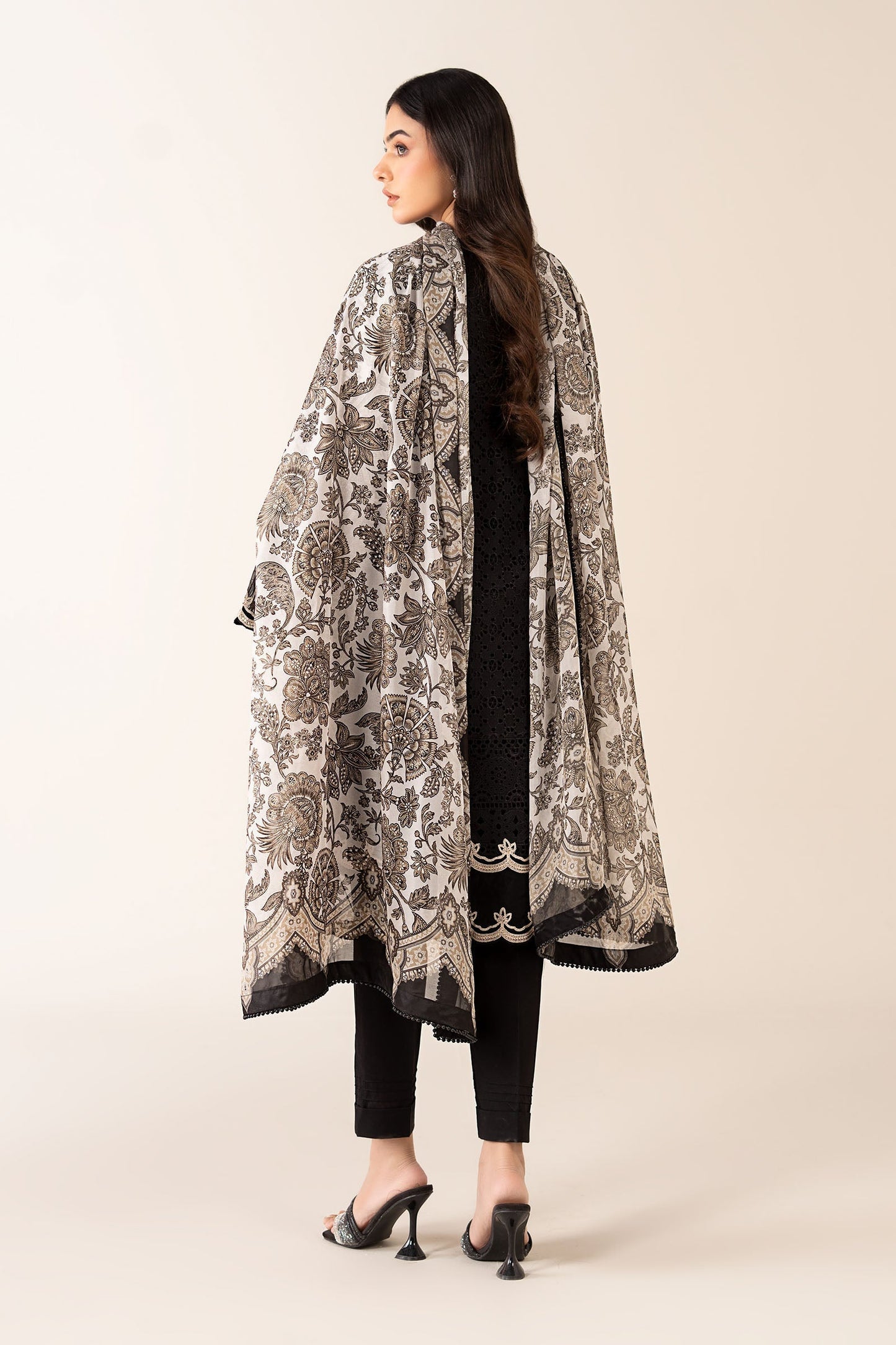 Maria B | Pre Fall Dresses | 3 Piece Embroidered Chiffon Suit BB - Ladies Clothes - Maria Faisal