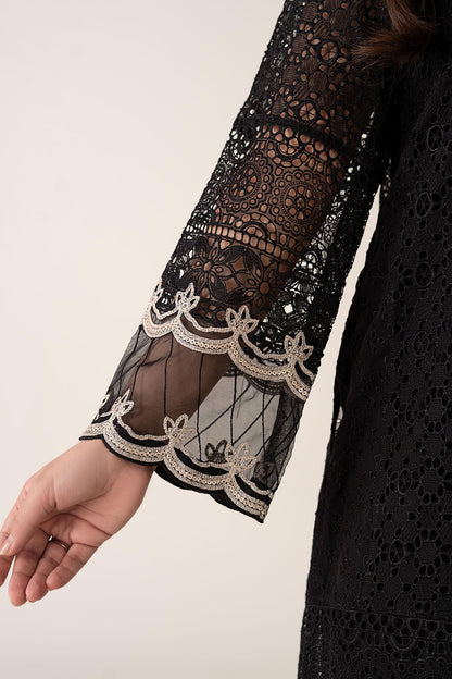 Maria B | Luxury Winter Pret 25 | DW-MN24-10R1-Black - Ladies Clothes - Maria Faisal