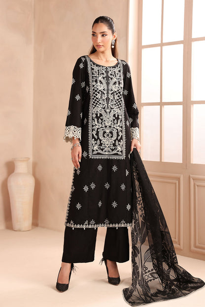 Maria B | Luxury Winter Pret 25 | DW-MN25-06-Black - Ladies Clothes - Maria Faisal