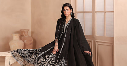 Maria B | Luxury Winter Pret 25 | DW-MN25-09-Black - Ladies Clothes - Maria Faisal